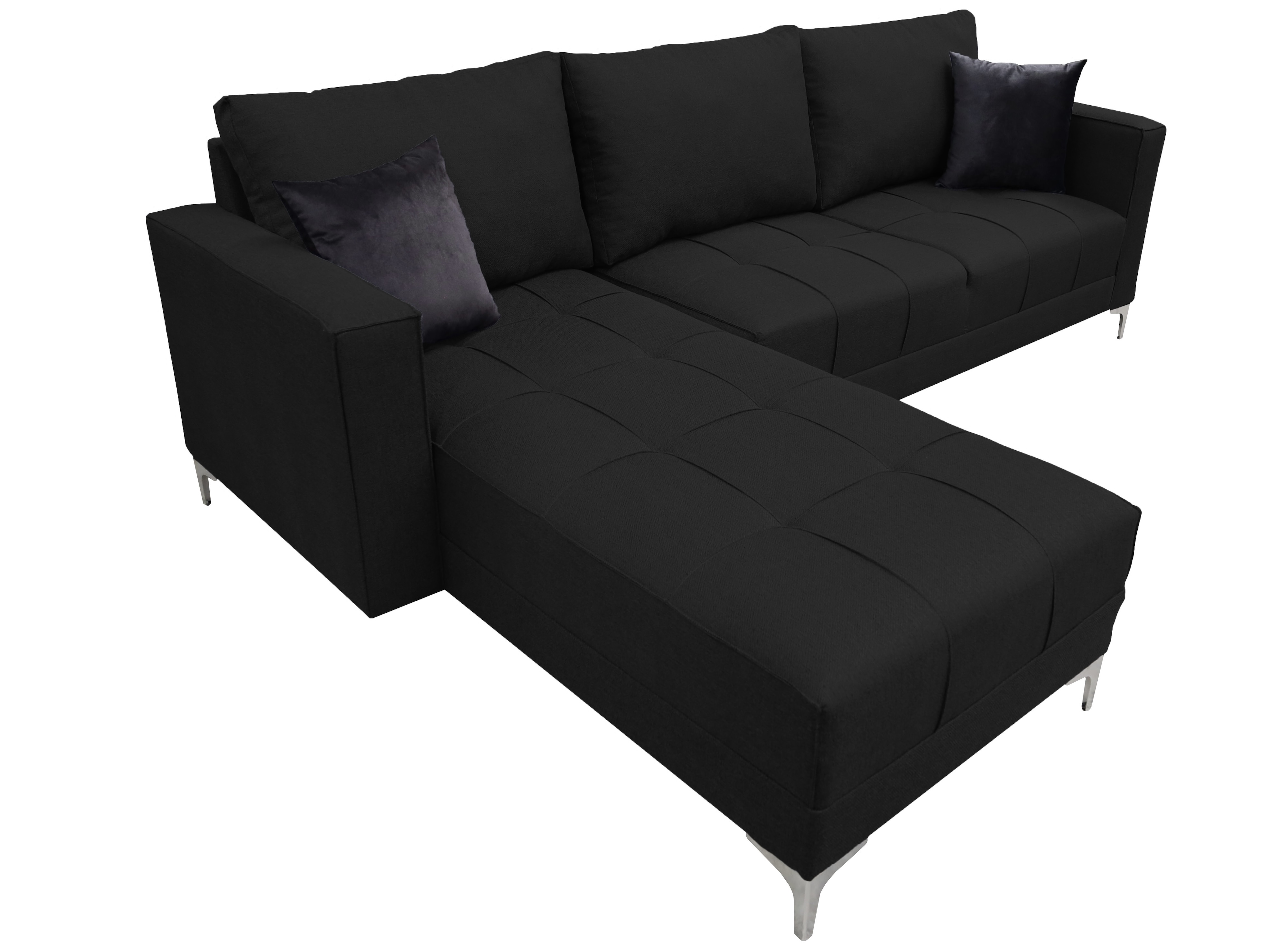Sala Esquinera El Bazar Store Interlaken Negro 280X180 cm, Tela Lino nacional, Modular