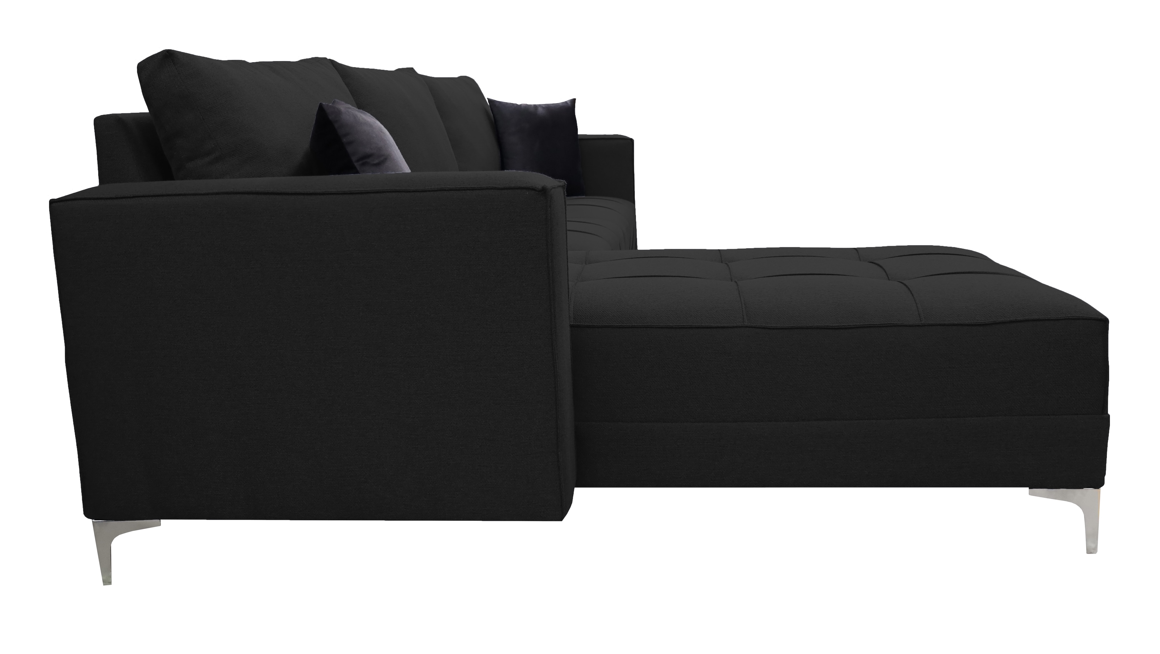 Sala Esquinera El Bazar Store Interlaken Negro 280X180 cm, Tela Lino nacional, Modular