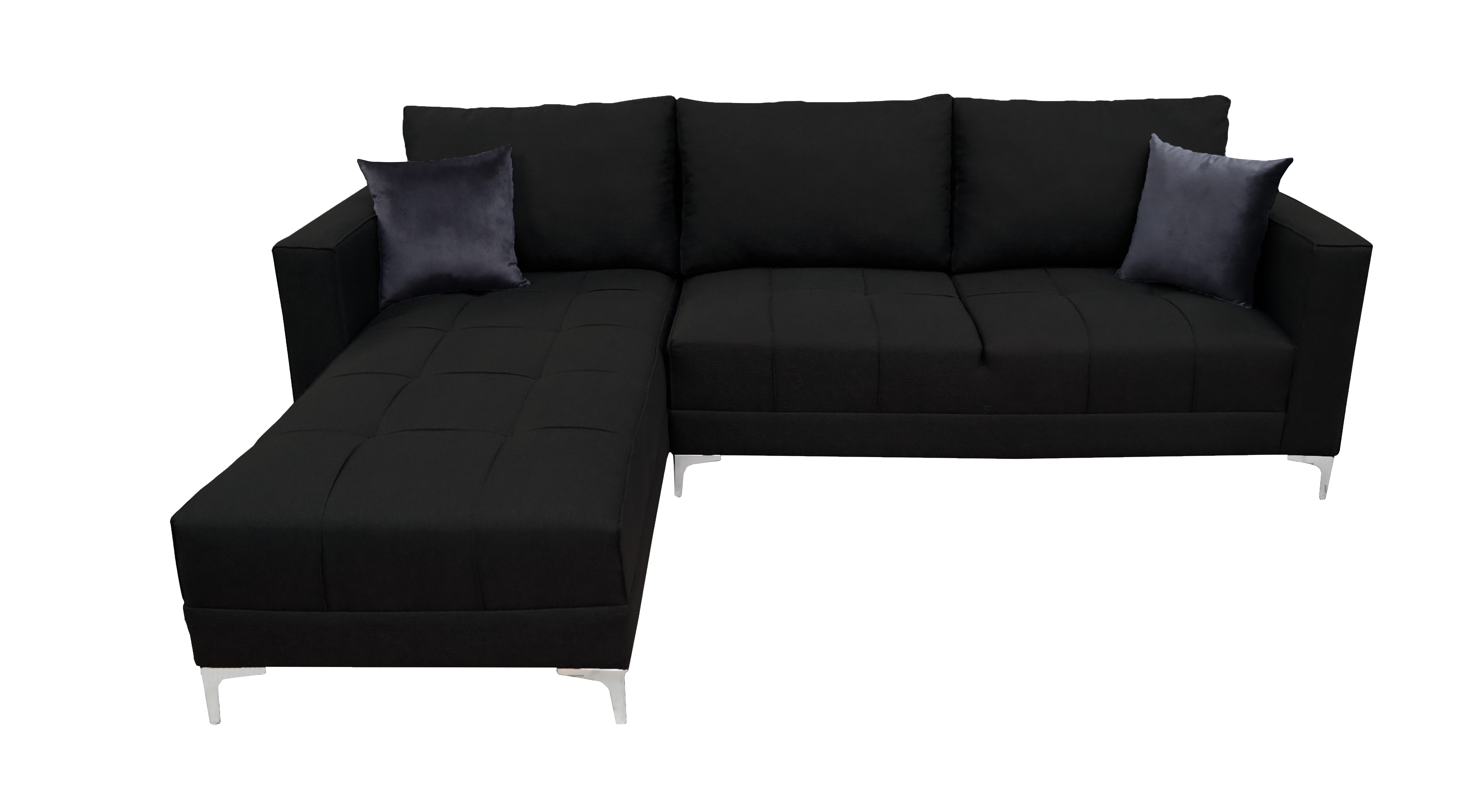 Sala Esquinera El Bazar Store Interlaken Negro 280X180 cm, Tela Lino nacional, Modular