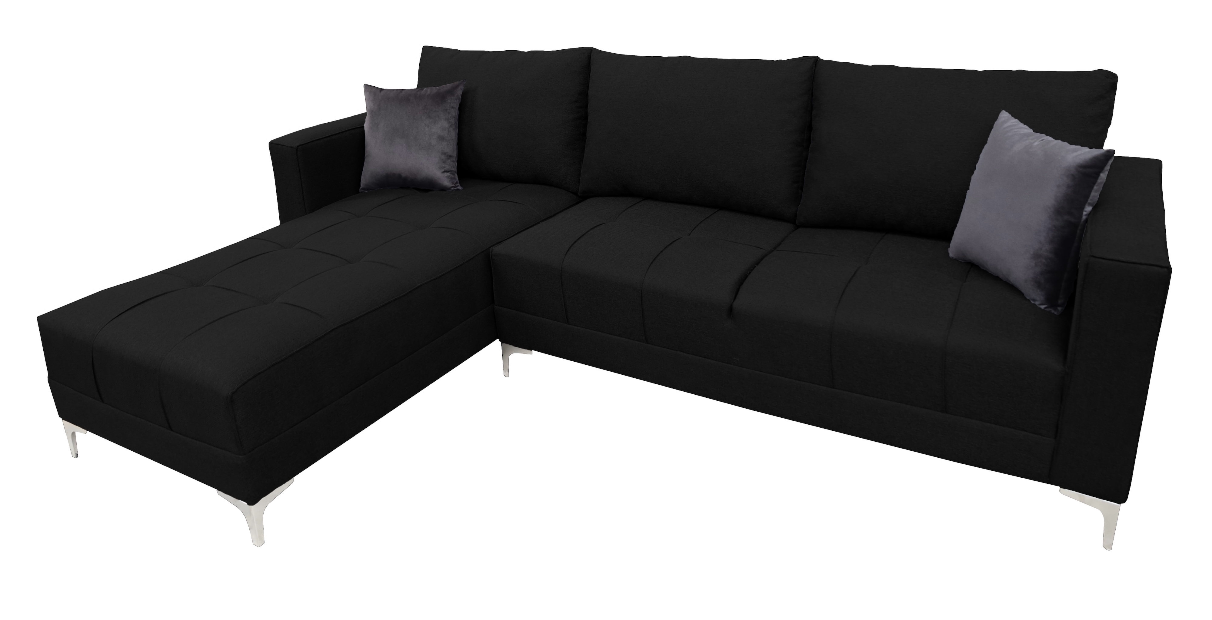 Sala Esquinera El Bazar Store Interlaken Negro 280X180 cm, Tela Lino nacional, Modular