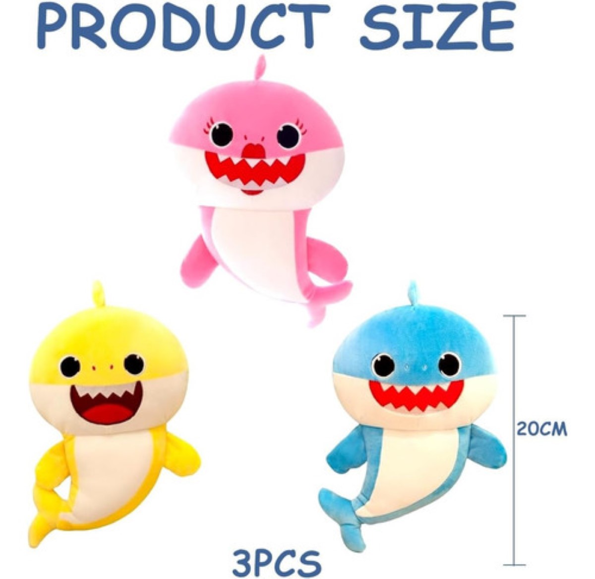 3pcs Peluche Baby Shark 32cm Juguetes COLORES
