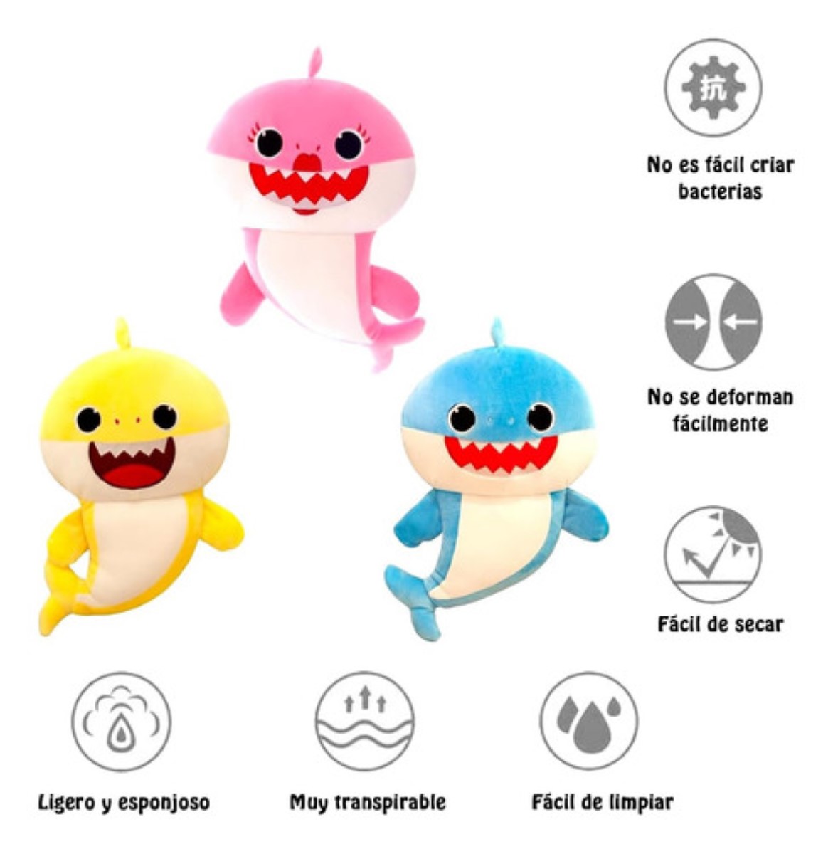 3pcs Peluche Baby Shark 32cm Juguetes COLORES