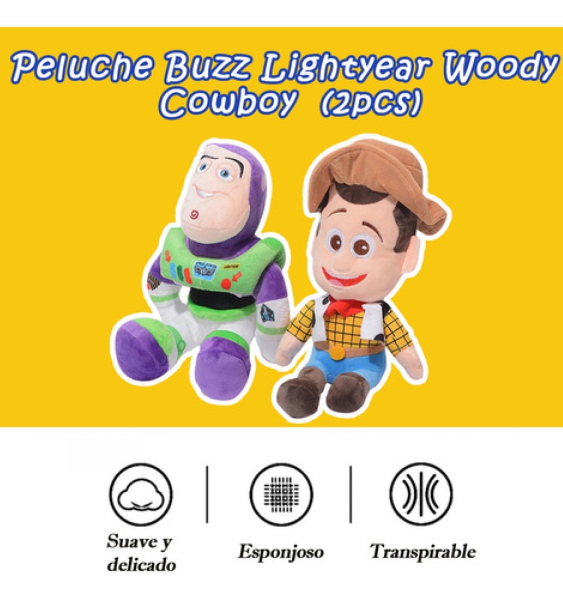 Peluche Woody Vaquero Toy Story 2pcs Calidad Premium 25cm COLORES