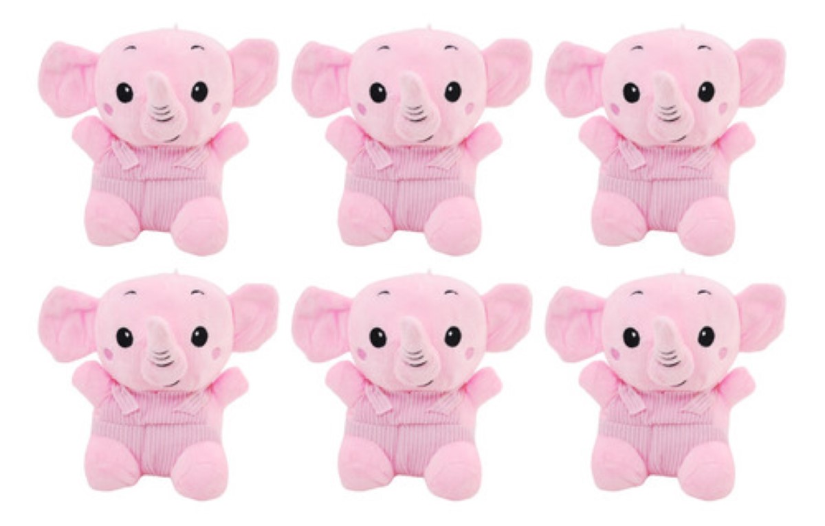 Peluches Mayoreo 6 Pzas Elefante Jumpy Rosa Ch ROSA