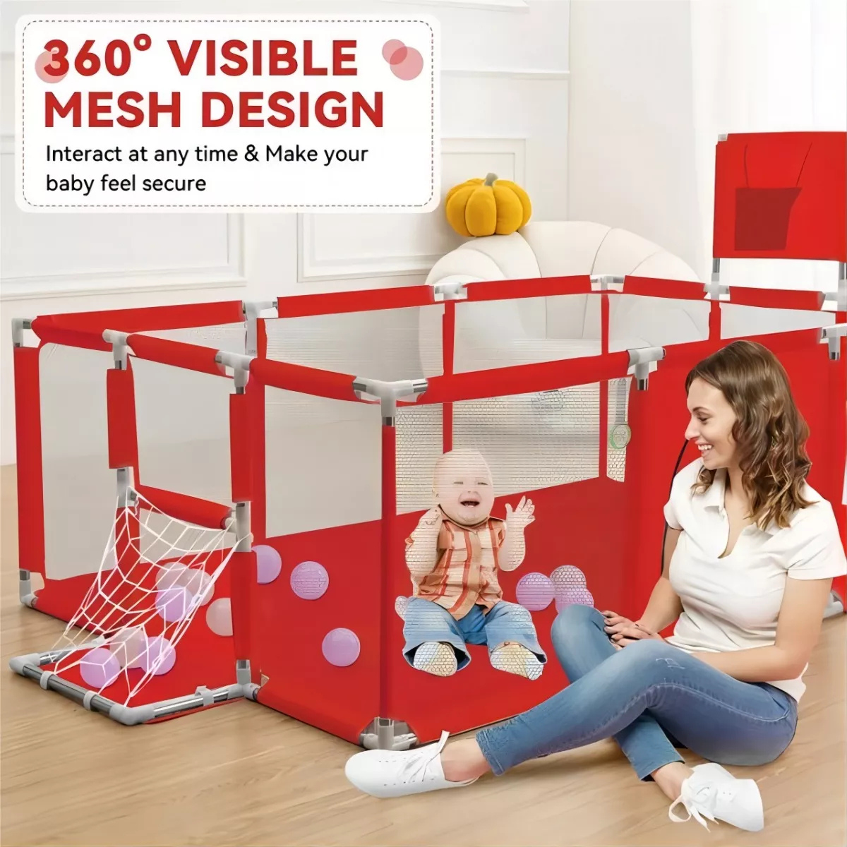 Corral para bebé grande para juegos y primeros pasos.