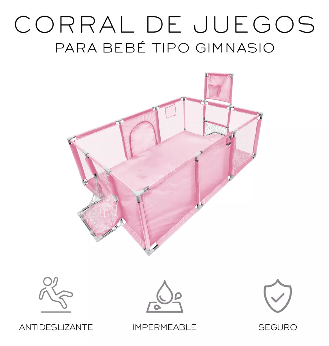 Corral para bebé grande para juegos y primeros pasos.