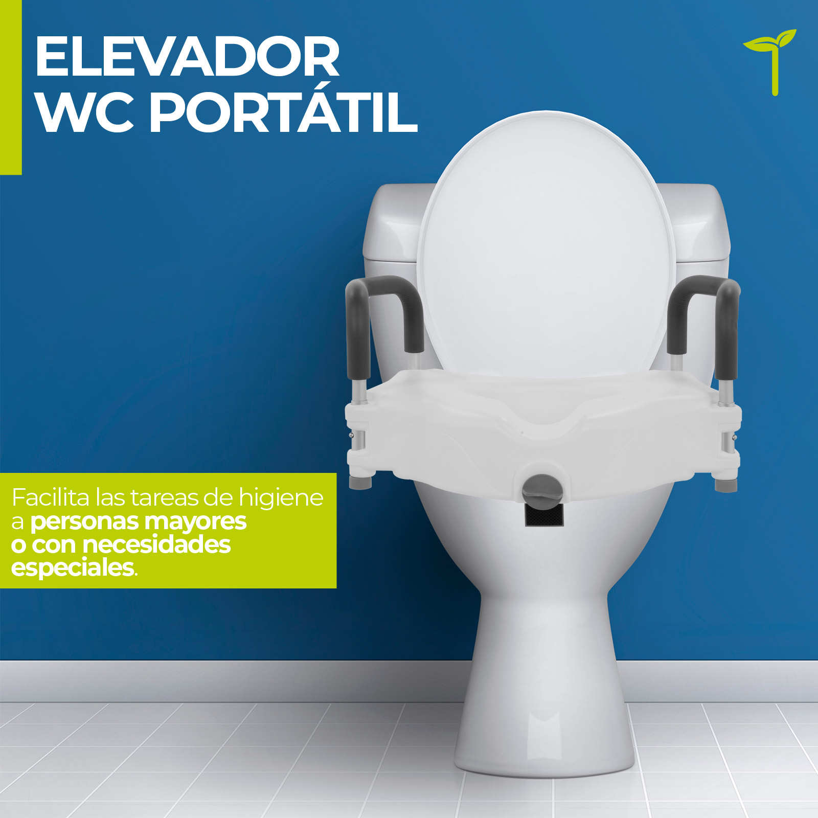 Aumento Para Baño Asiento Elevador Con Agarraderas De Apoyo