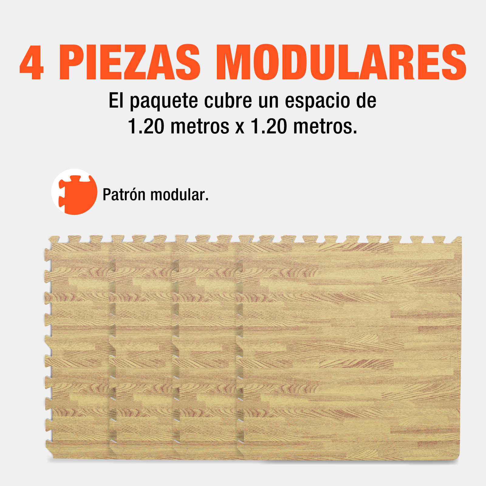 Piso Para Gimnasio Altera Tipo Madera Tatami 60x60 4pz Color Cafe Claro