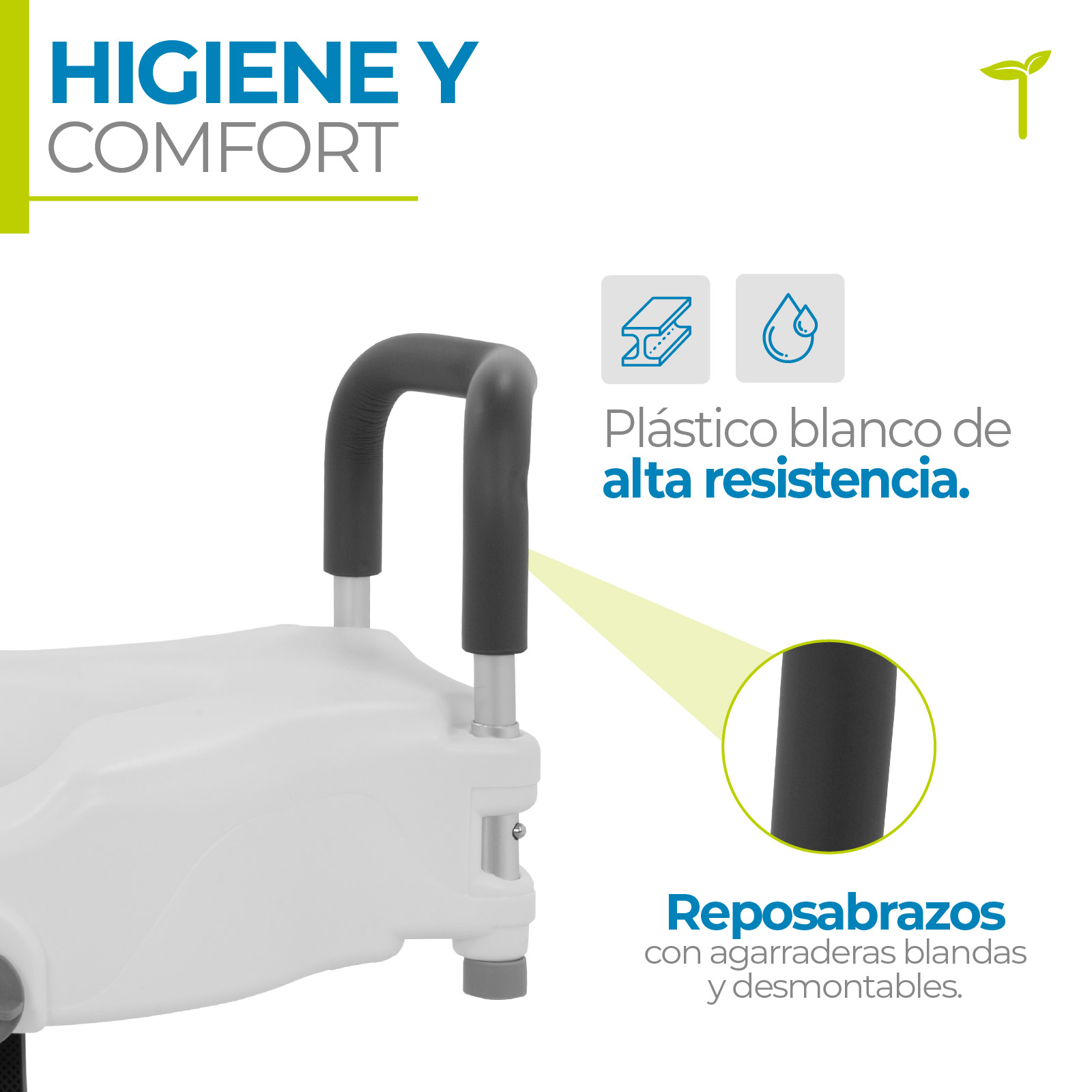 Aumento Para Baño Asiento Elevador Con Agarraderas De Apoyo