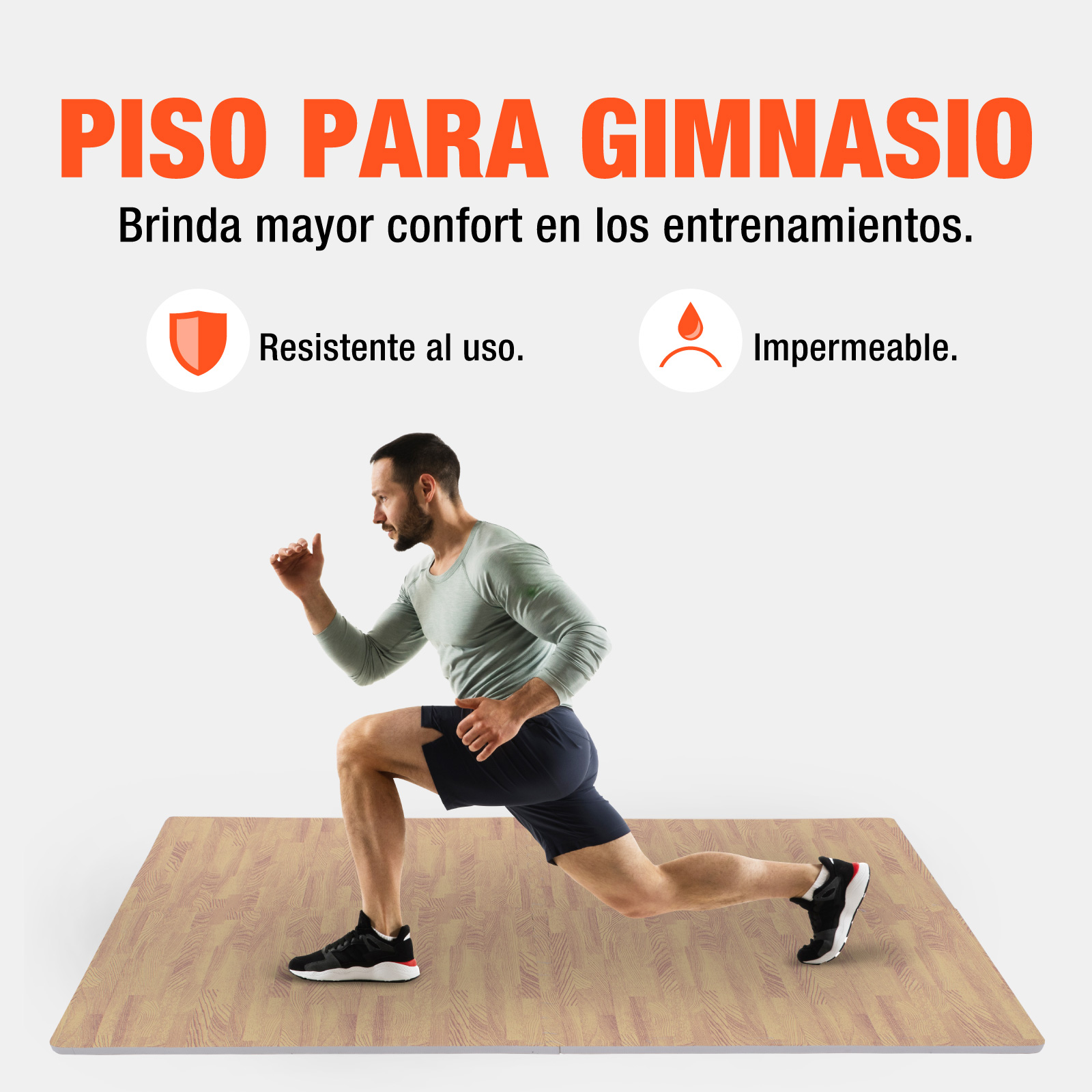 Piso Para Gimnasio Altera Tipo Madera Tatami 60x60 4pz Color Cafe Claro