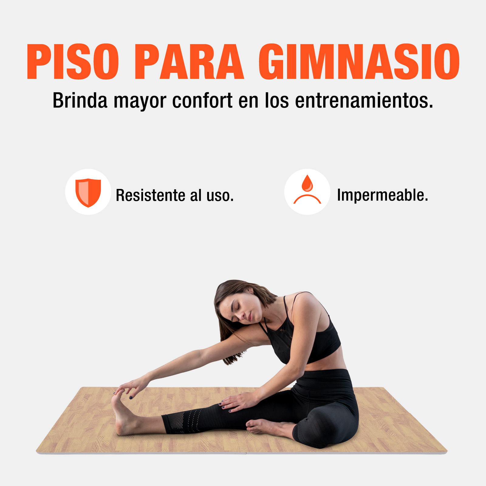Piso Para Gimnasio Altera Tipo Madera Tatami 60x60 4pz Color Cafe Claro