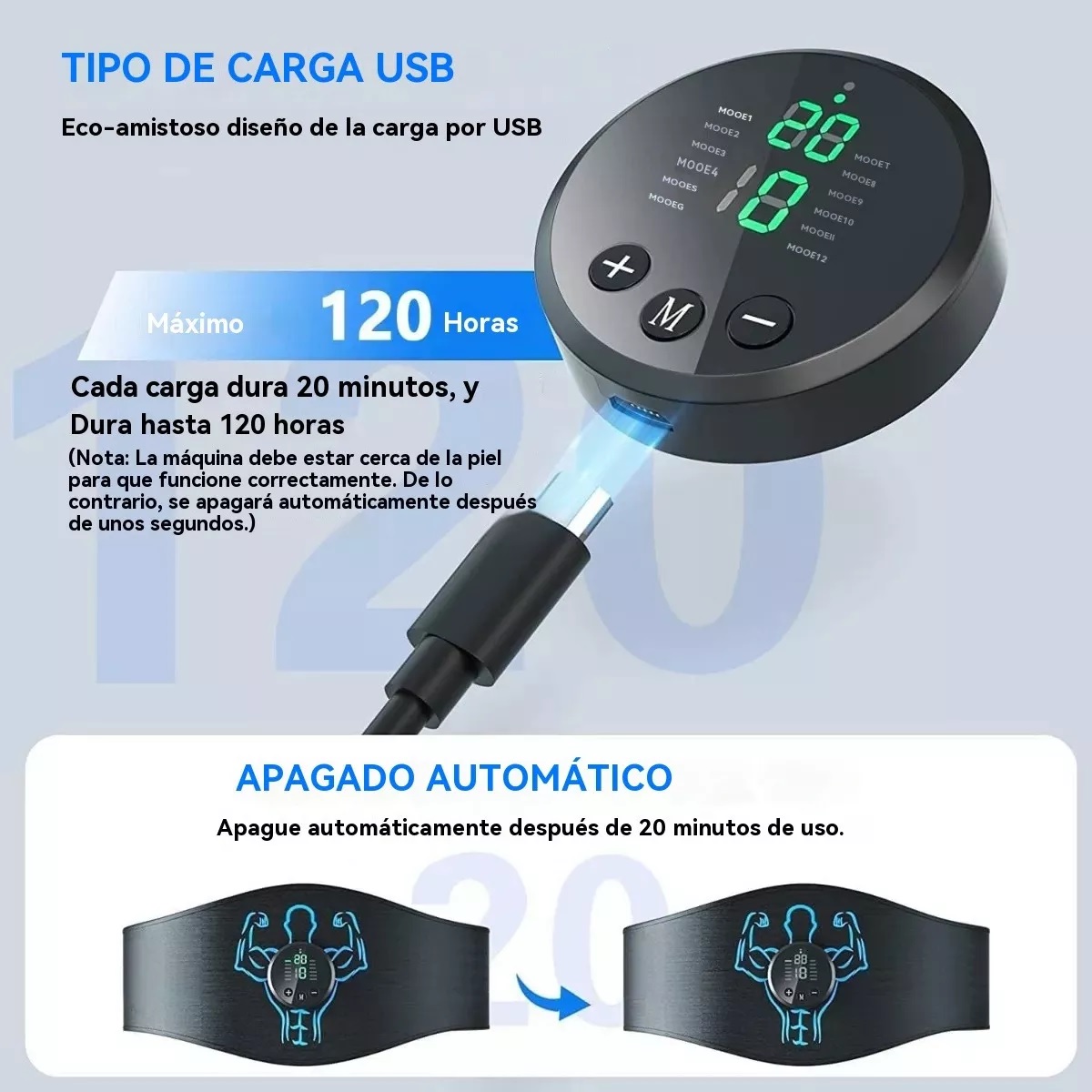 Cinturón Estimulador Muscular Masajeador Reductor De Grasa