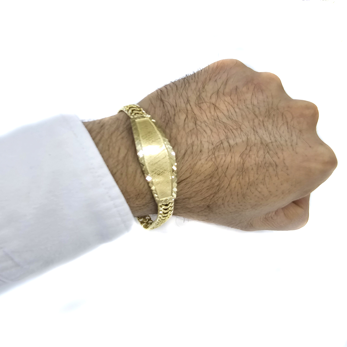Esclava Petatillo Oro Sólido Tejido Hecho A Mano 10k 21cm