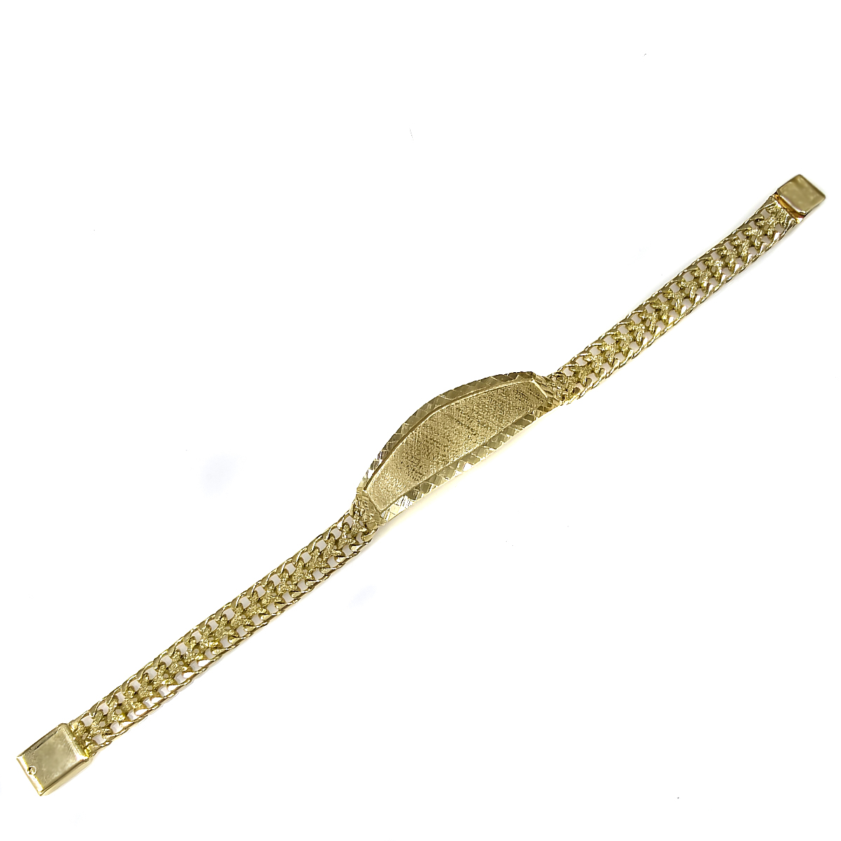 Esclava Petatillo Oro Sólido Tejido Hecho A Mano 10k 21cm