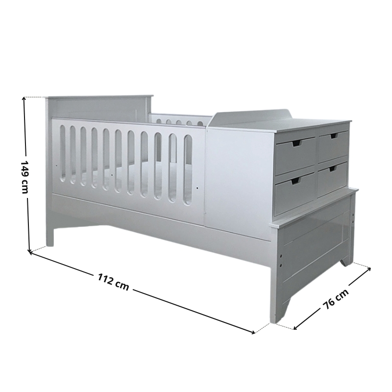 Cama Cuna de Madera para bebé CUNABEBE Flosa Gris