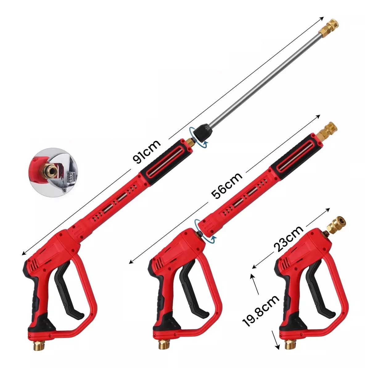 Kit Pistola Para Hidrolavadora Con Lanza De Extensión Y Boquillas