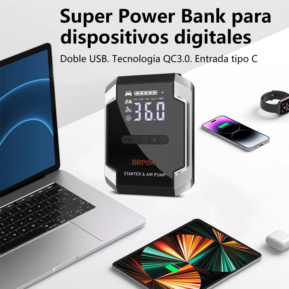 Arrancador De Batería De Auto Con Compresor De Aire 150psi