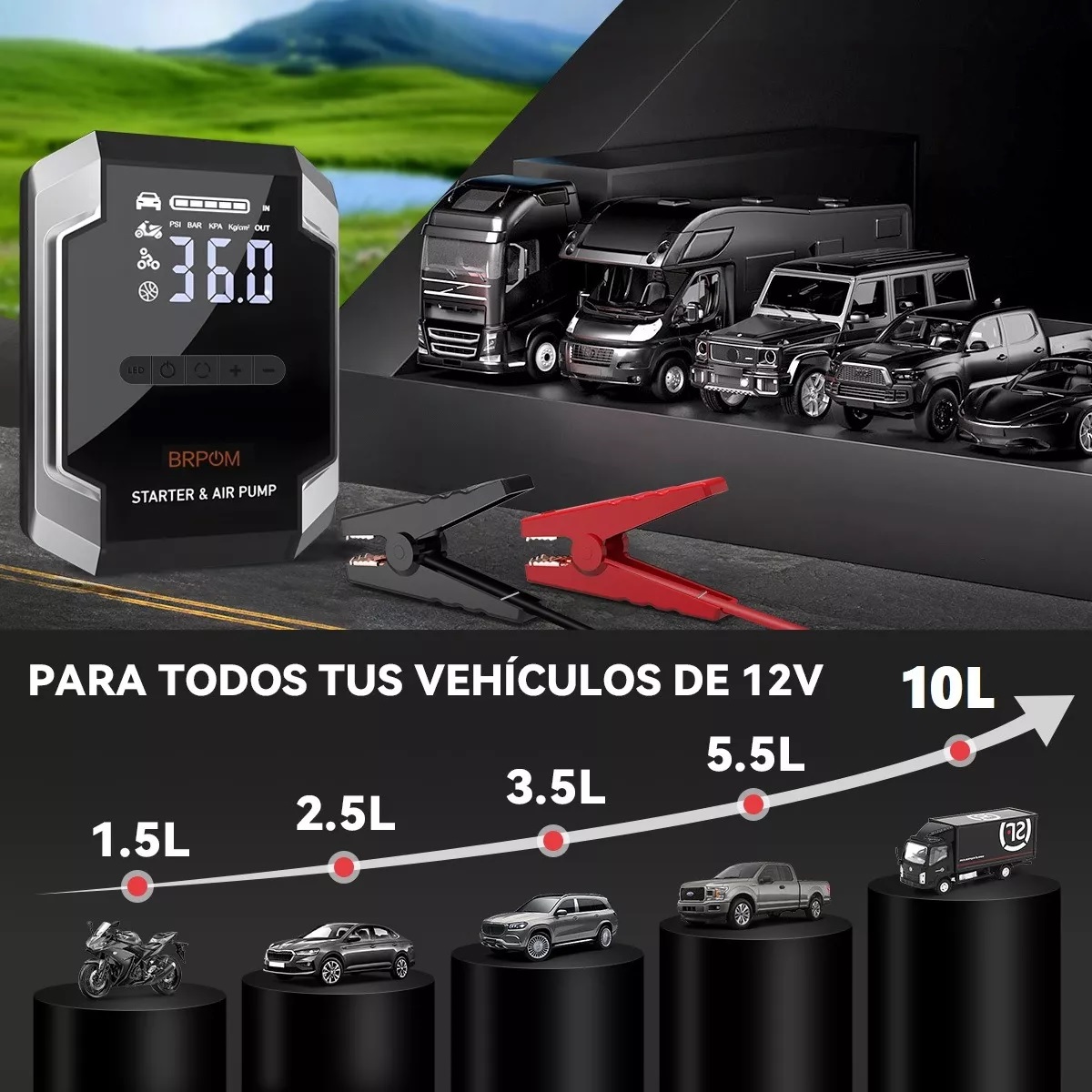 Arrancador De Batería De Auto Con Compresor De Aire 150psi