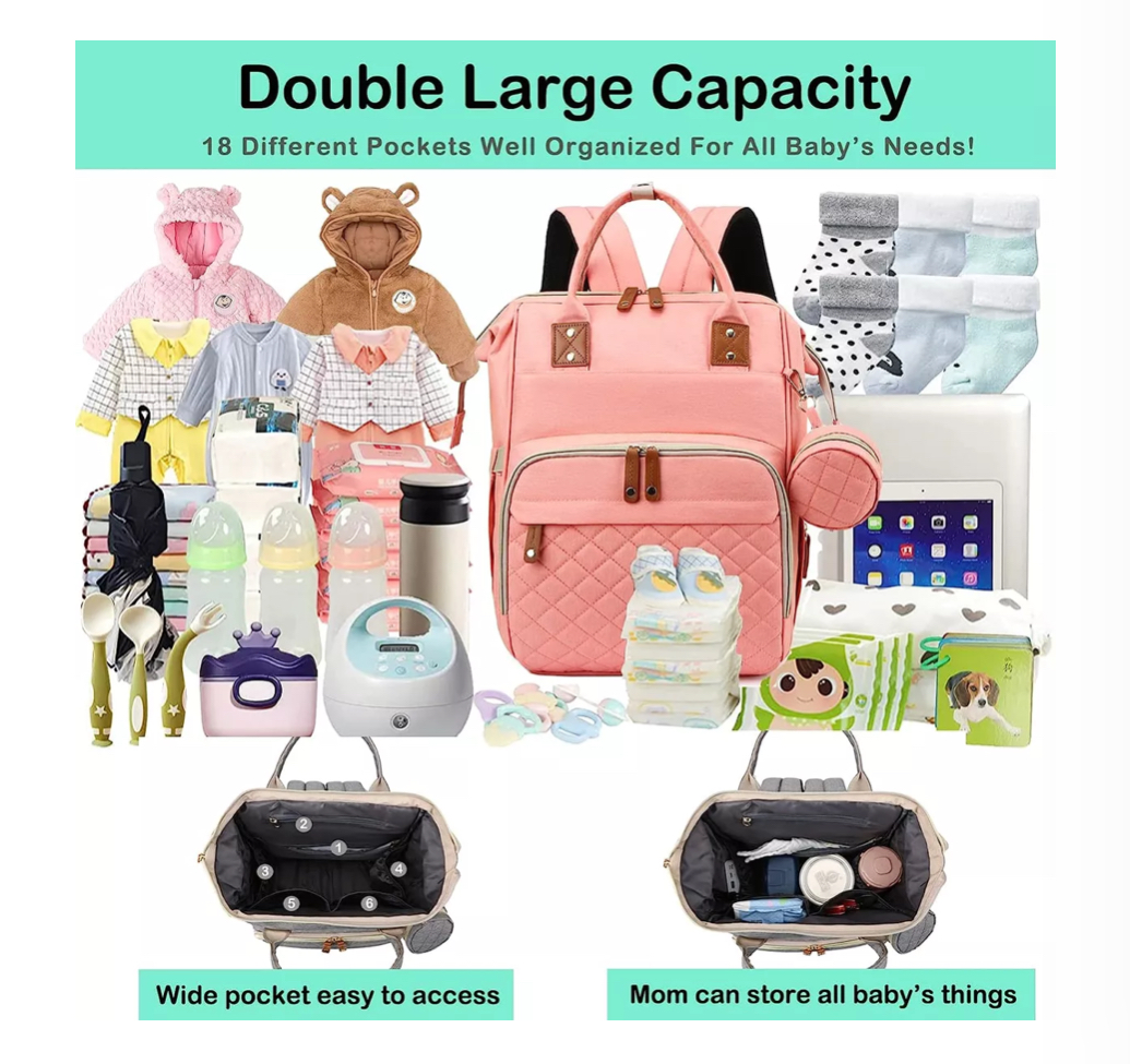 Pañalera Mochila Impermeable Pañaleras Para Bebe