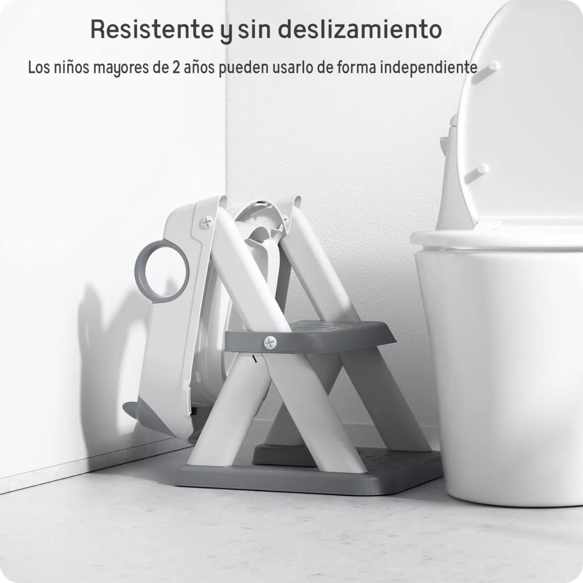 Asiento Entrenador Para Baño Niños, Accesorios Baño Escalera Gris