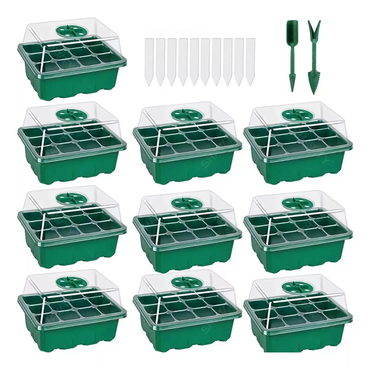 Charolas Germinadoras Semillero Invernadero Tapa 10pz