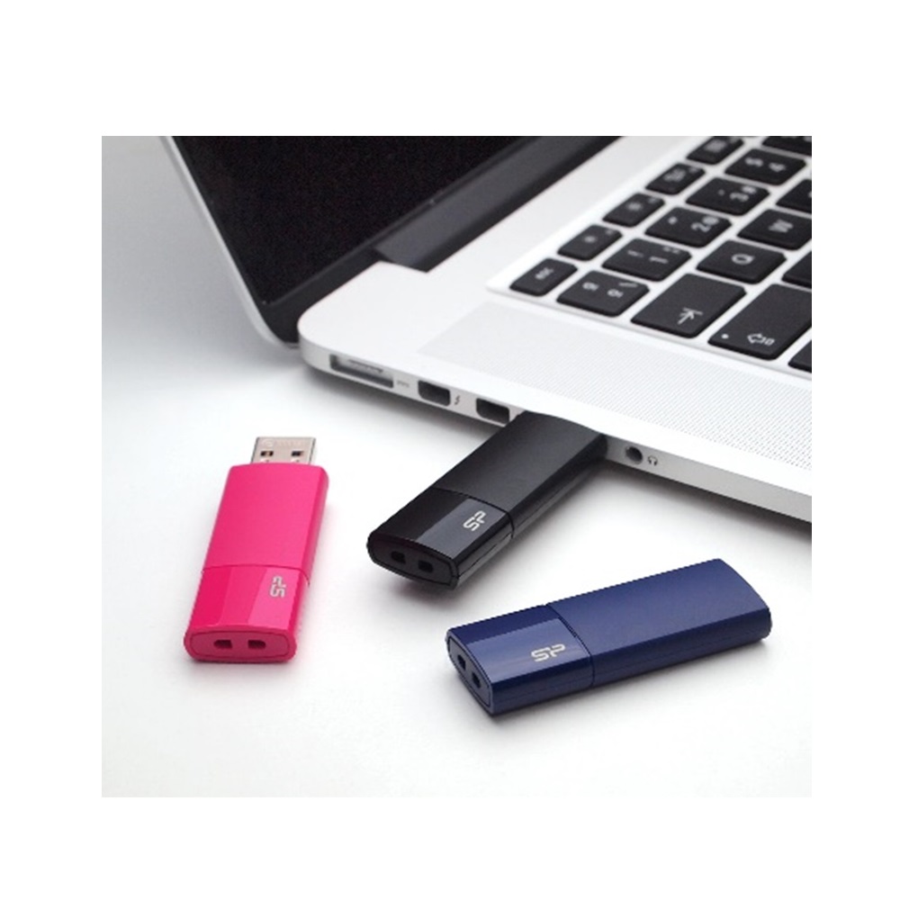 Silicon Power, Juego de 3 USB  U05, Color Azul/Rosa/Negro, 32GB, SPUKU05-32GB