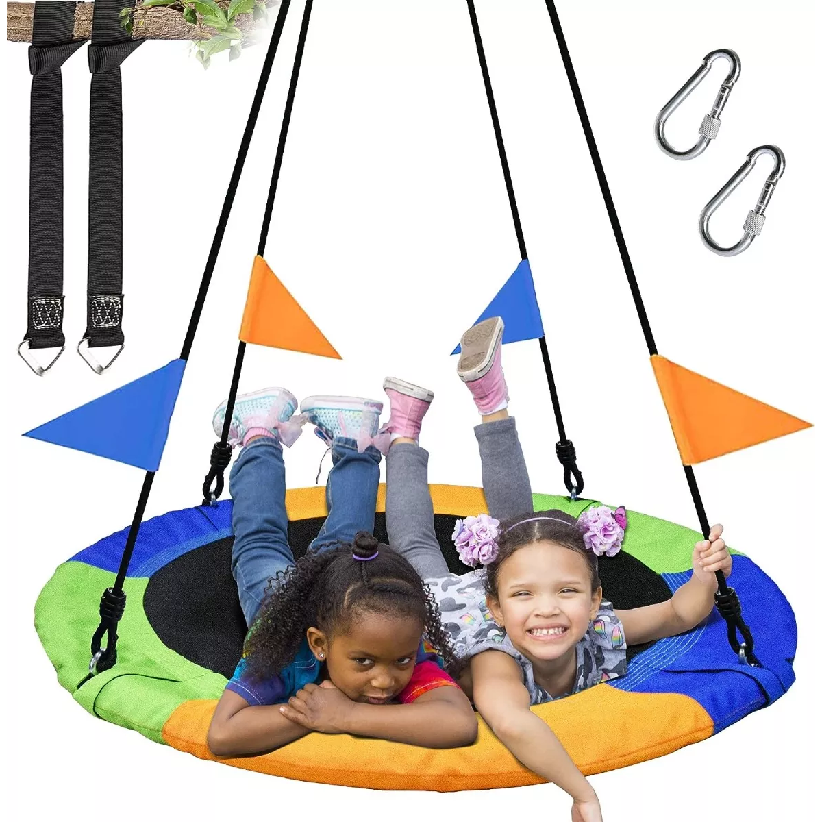 Asiento Columpio Redondo Para Niños Árbol Exteriores 100cm