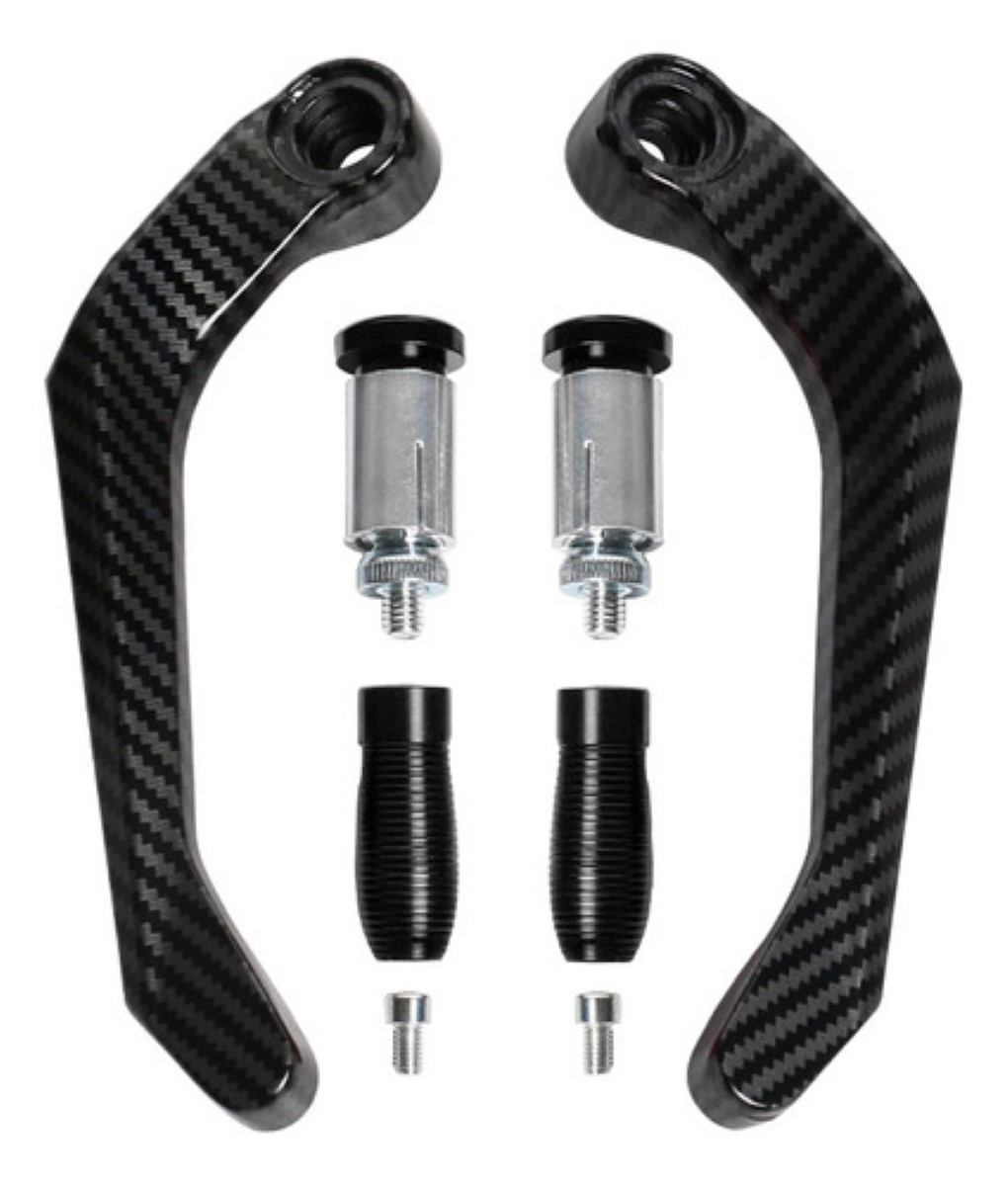Cubre Palancas Reforzado Aluminio Fibra De Carbono Moto negro