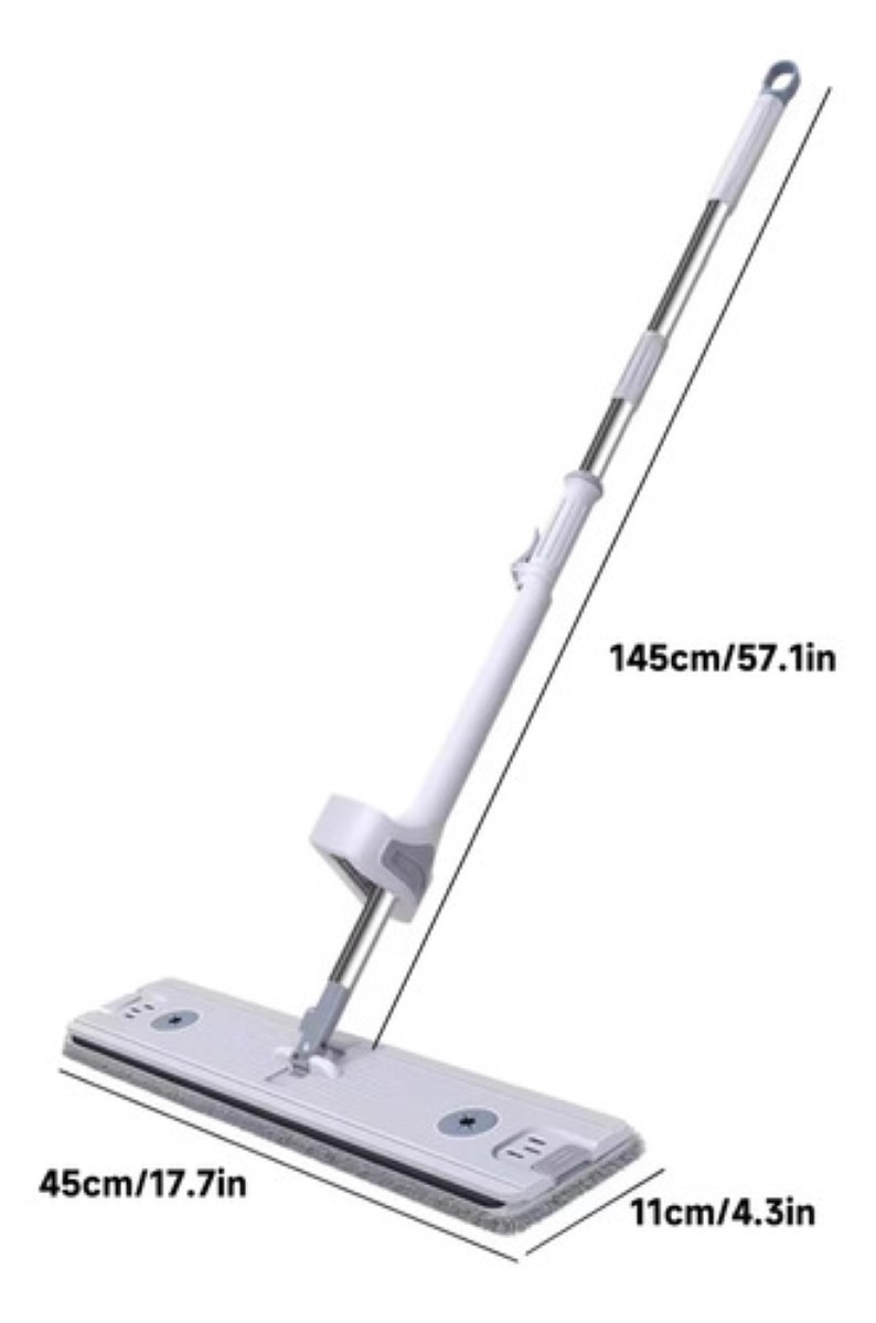 Trapeador De Microfibra ,spin 360°mágico Mop Con 4 Repuestos BLANCO GRIS 