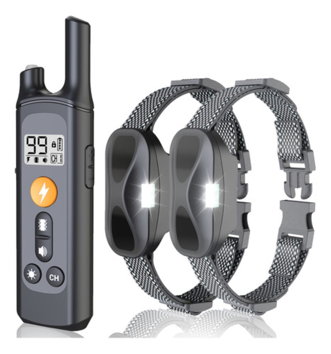 Collar Antiladridos Adiestrar Electrico Perros Negro 2 Pcs NEGRO