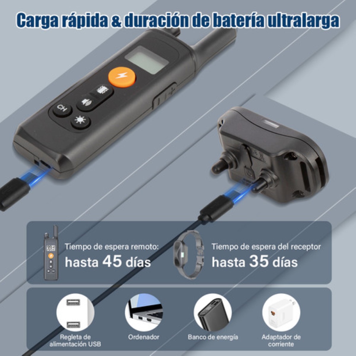 Collar Antiladridos Adiestrar Electrico Perros Negro 2 Pcs NEGRO