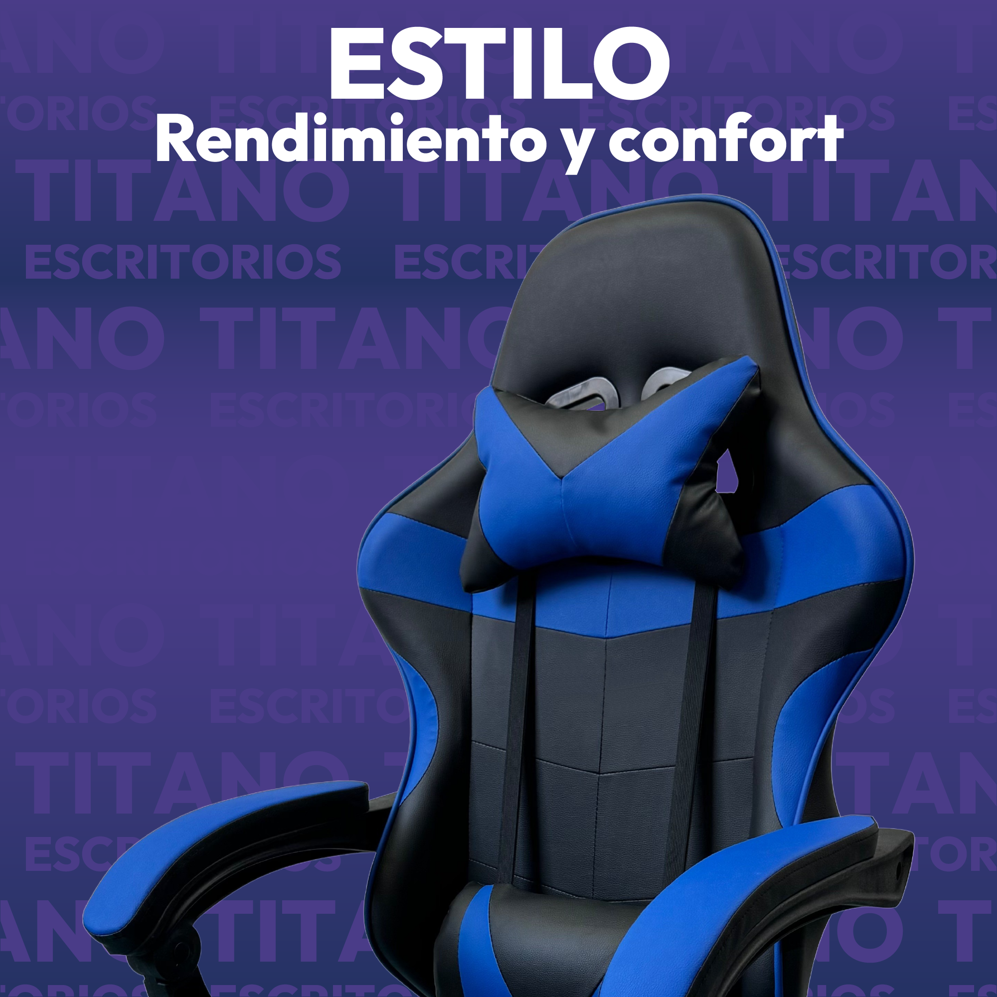 Silla Gamer Profesional Ergonómica Reclinable con Descansapies  Color Azul - Comodidad Superior para Jugadores