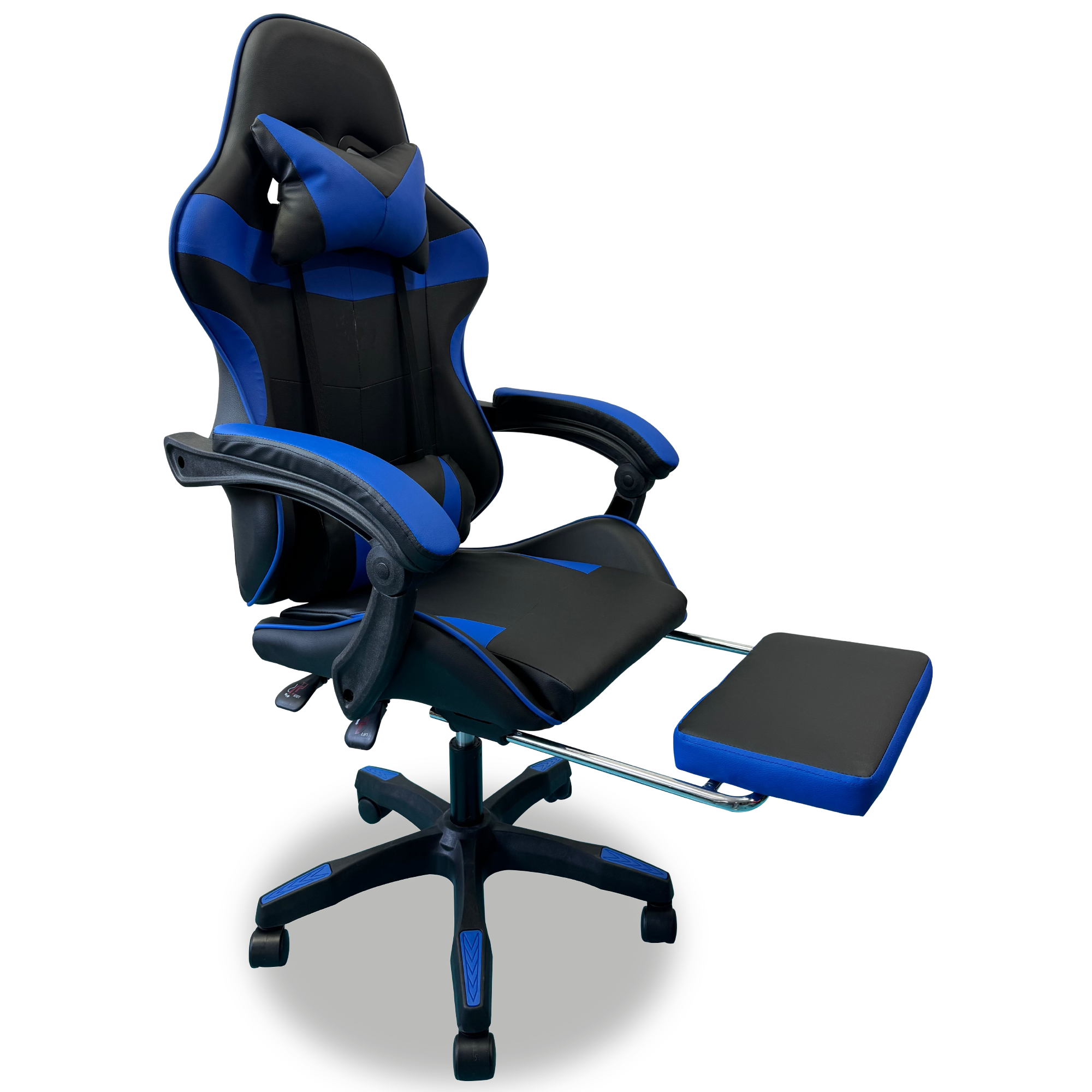 Silla Gamer Profesional Ergonómica Reclinable con Descansapies  Color Azul - Comodidad Superior para Jugadores