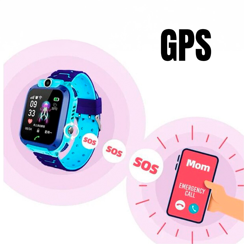 Reloj inteligente para niños, con Gps, ranura Sim y Cámara en Azul y Rosa.