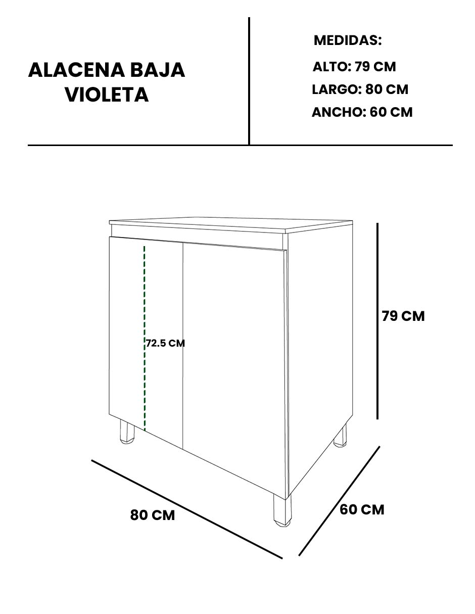 Gabinete Inferior De Cocina VIOLETA Mueble Para Parrilla