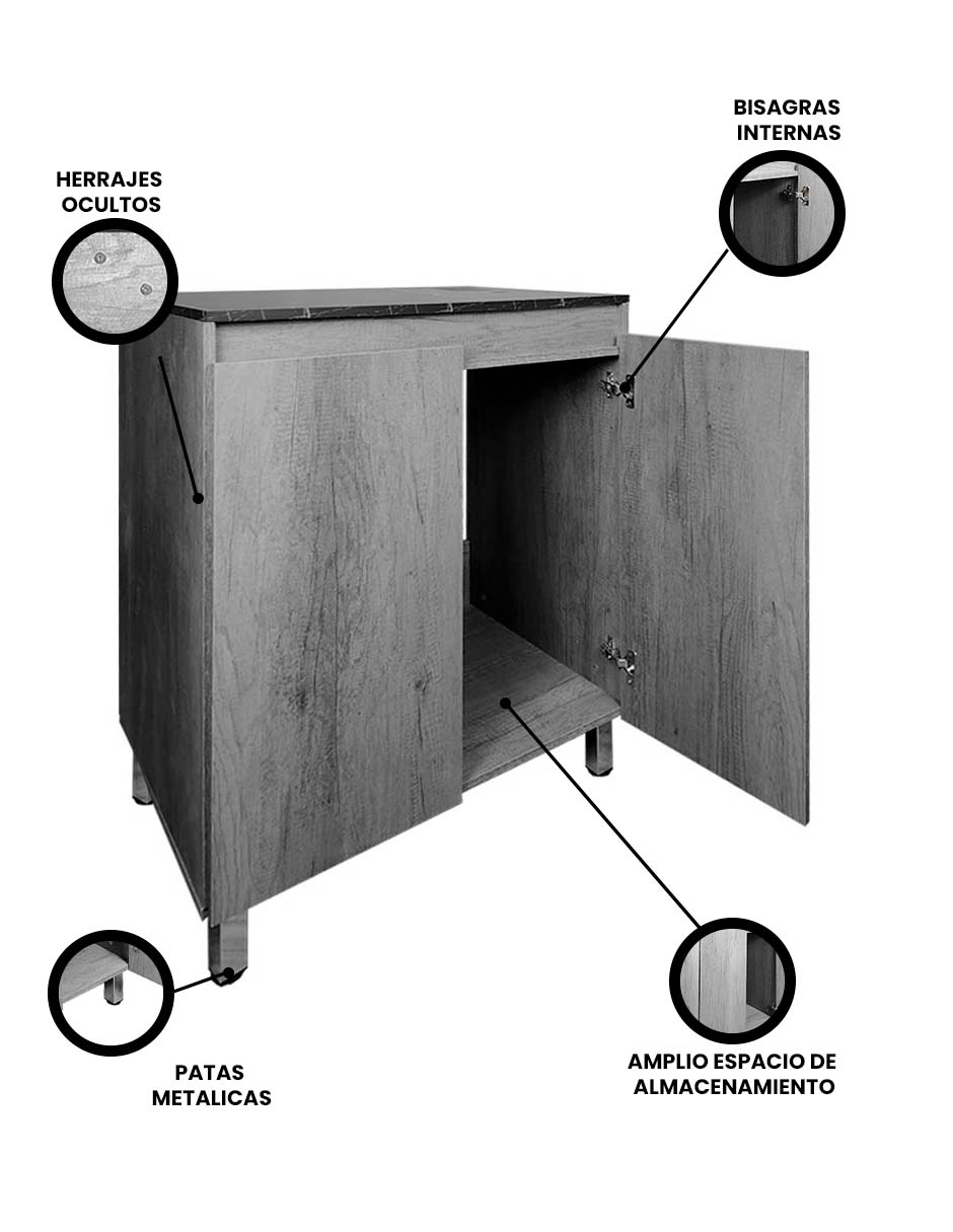 Gabinete Inferior De Cocina VIOLETA Mueble Para Parrilla