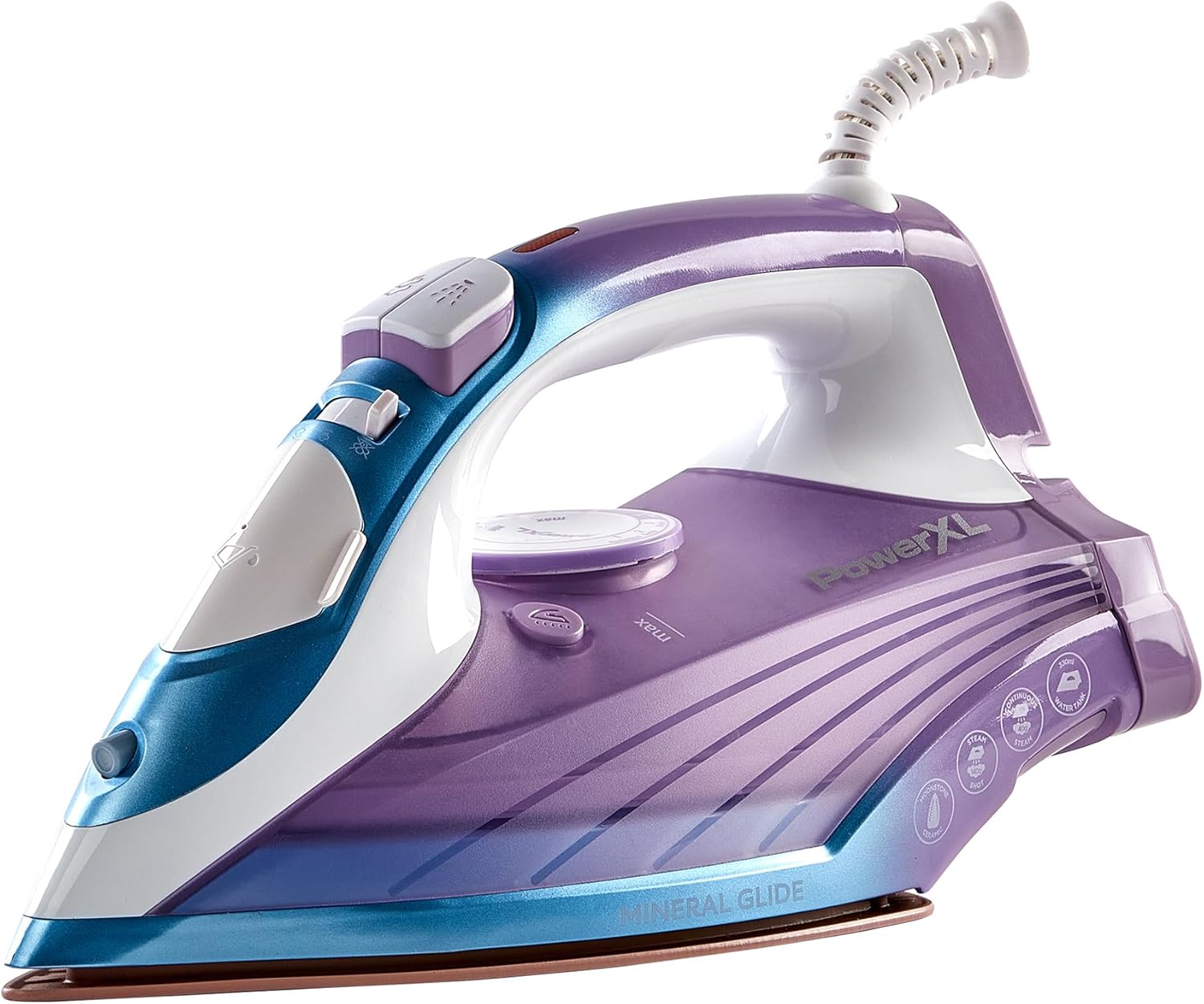 Plancha Black and Decker IR2323-0APLA Power XL Vapor Vertical Suela Ceramica Morada