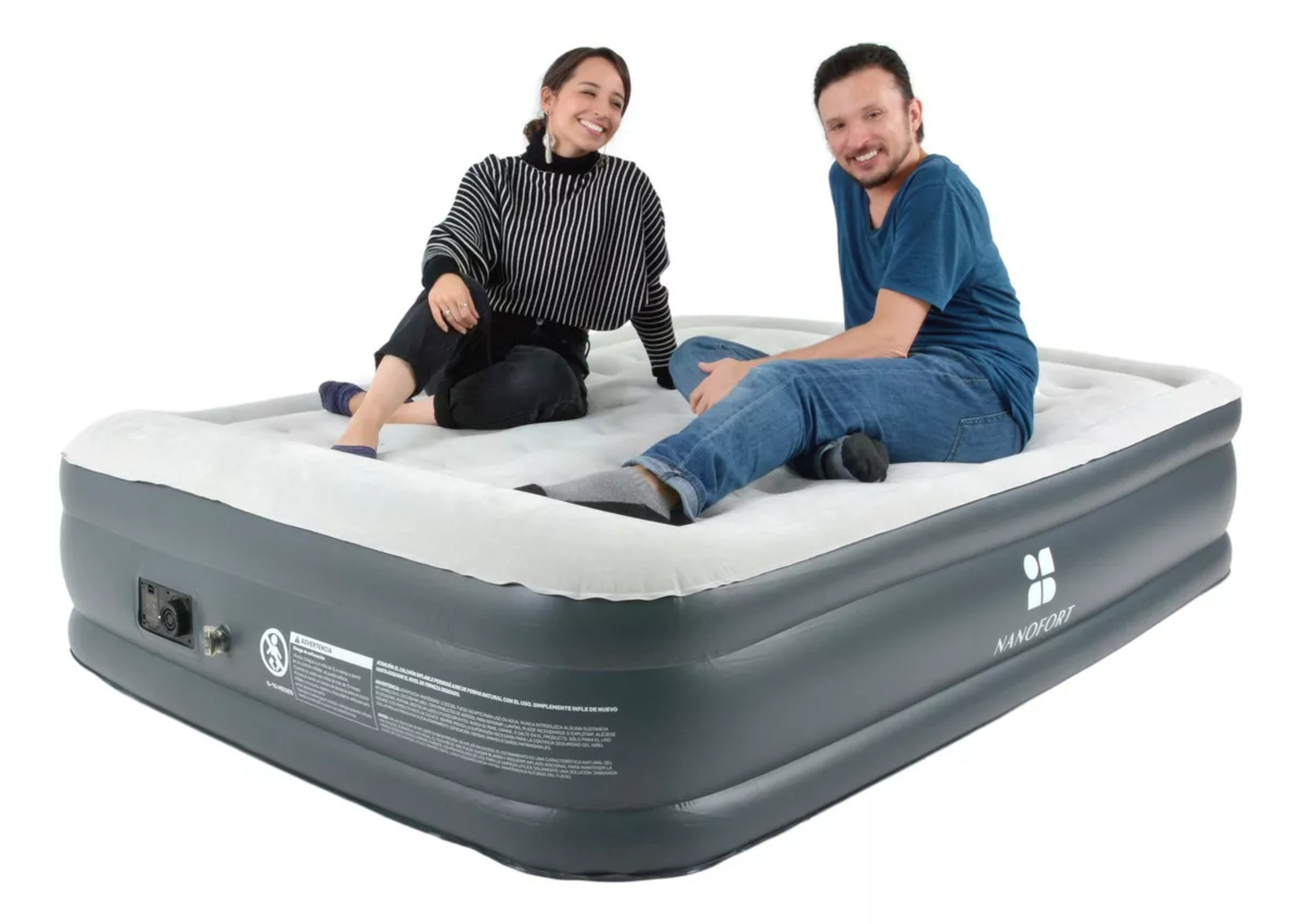 Colchon Inflable Queen Size Bomba Automatica Integrada 