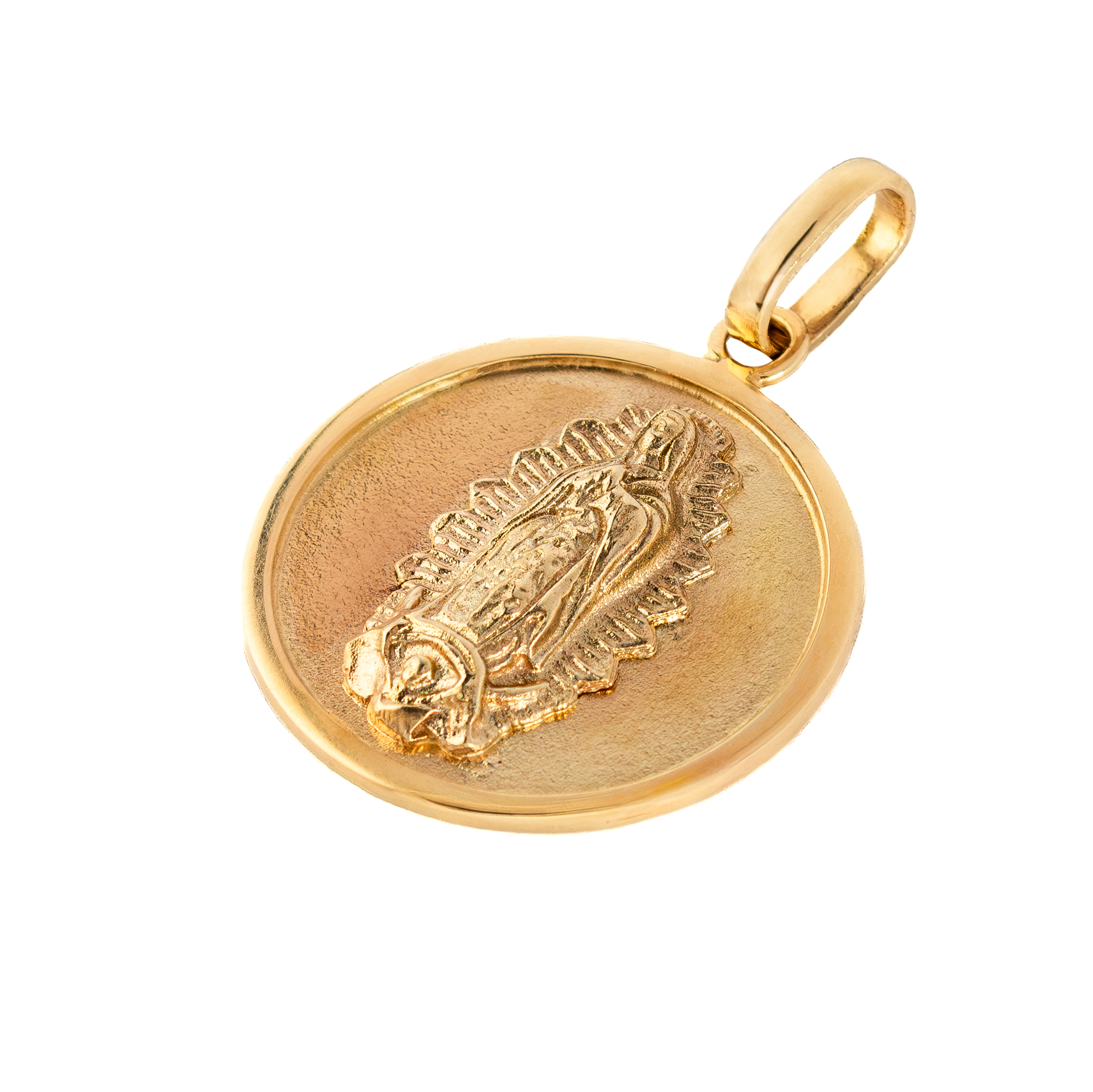 Medalla Virgen De Guadalupe En Oro De 14k.
