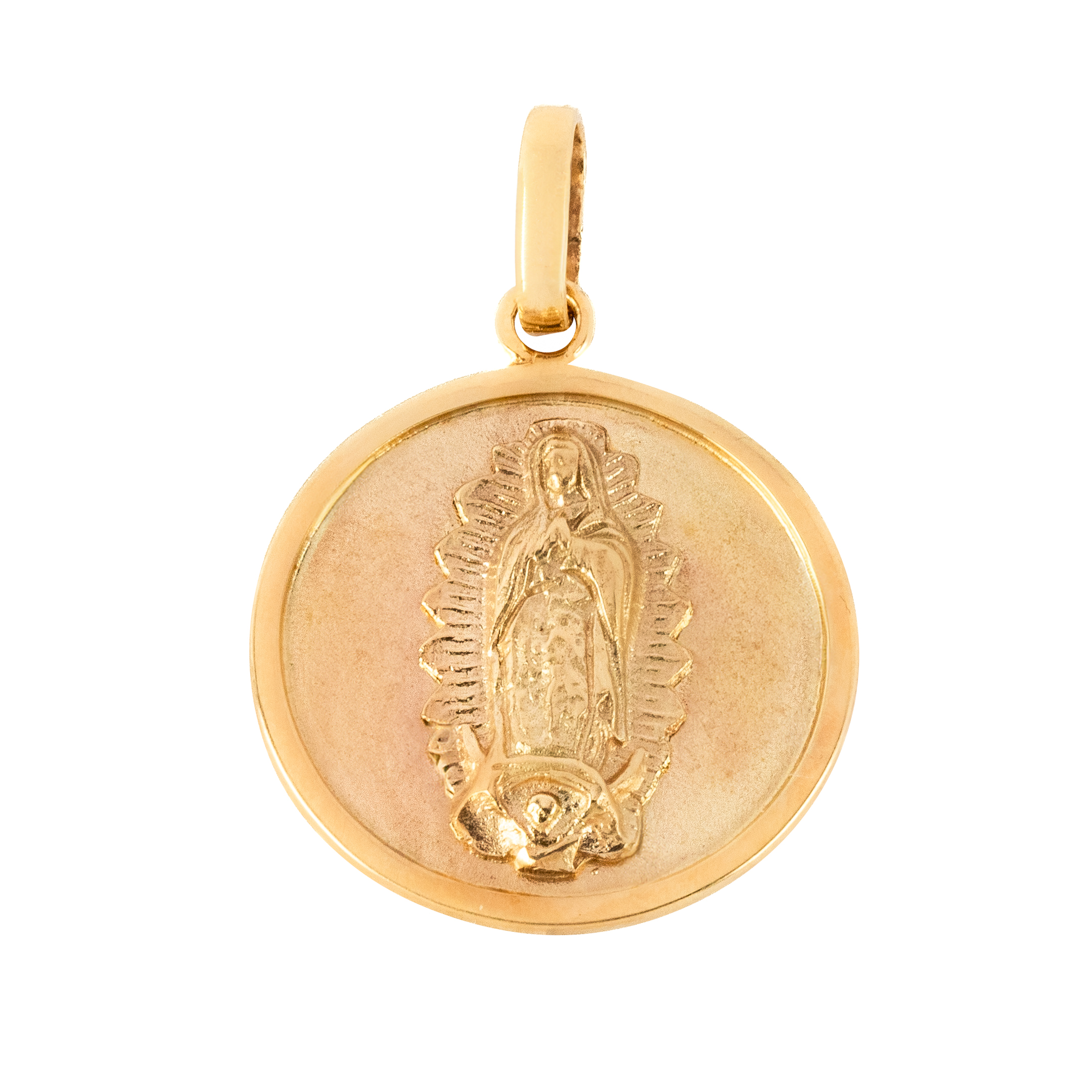 Medalla Virgen De Guadalupe En Oro De 14k.