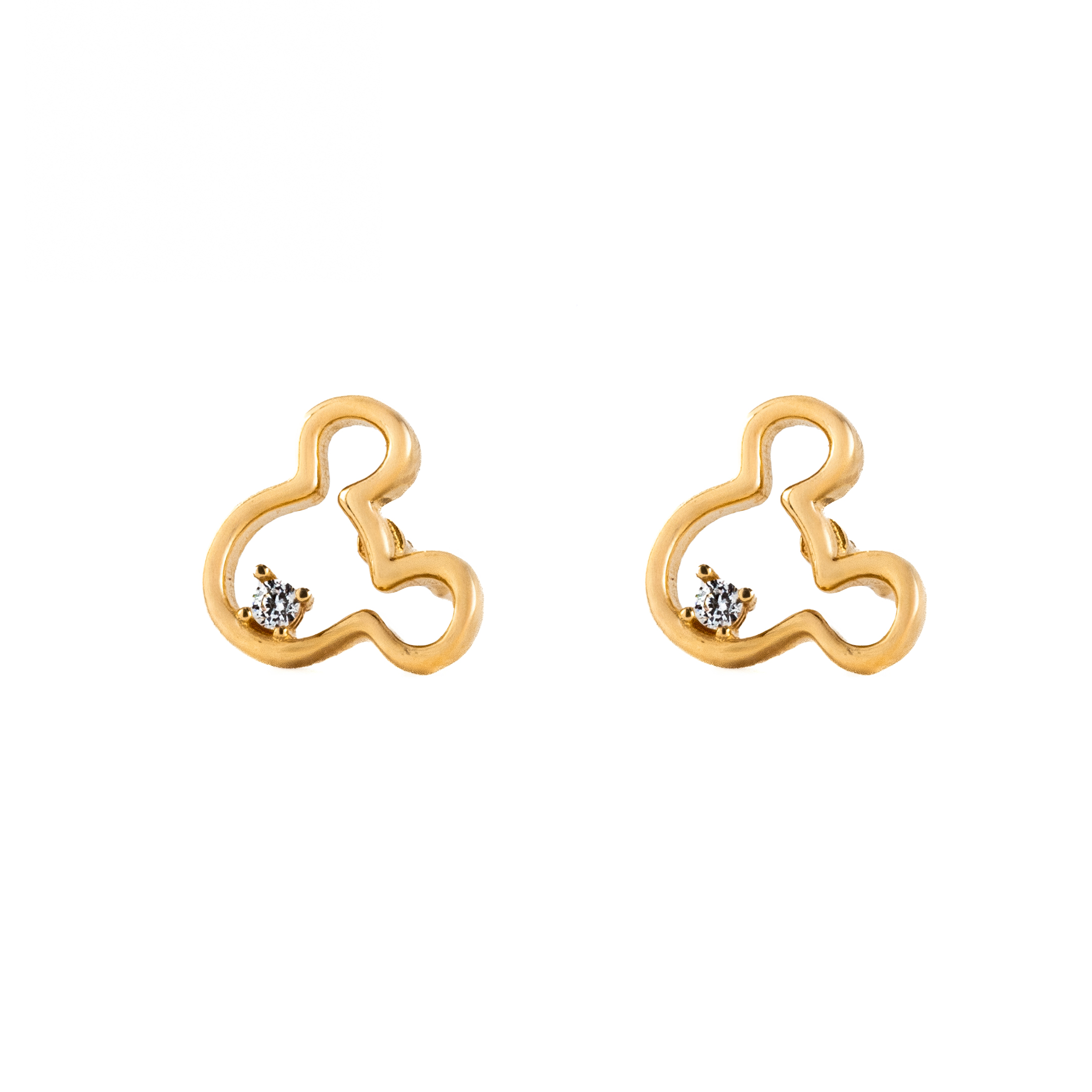 Arete Mickey En Oro Italiano 14k.