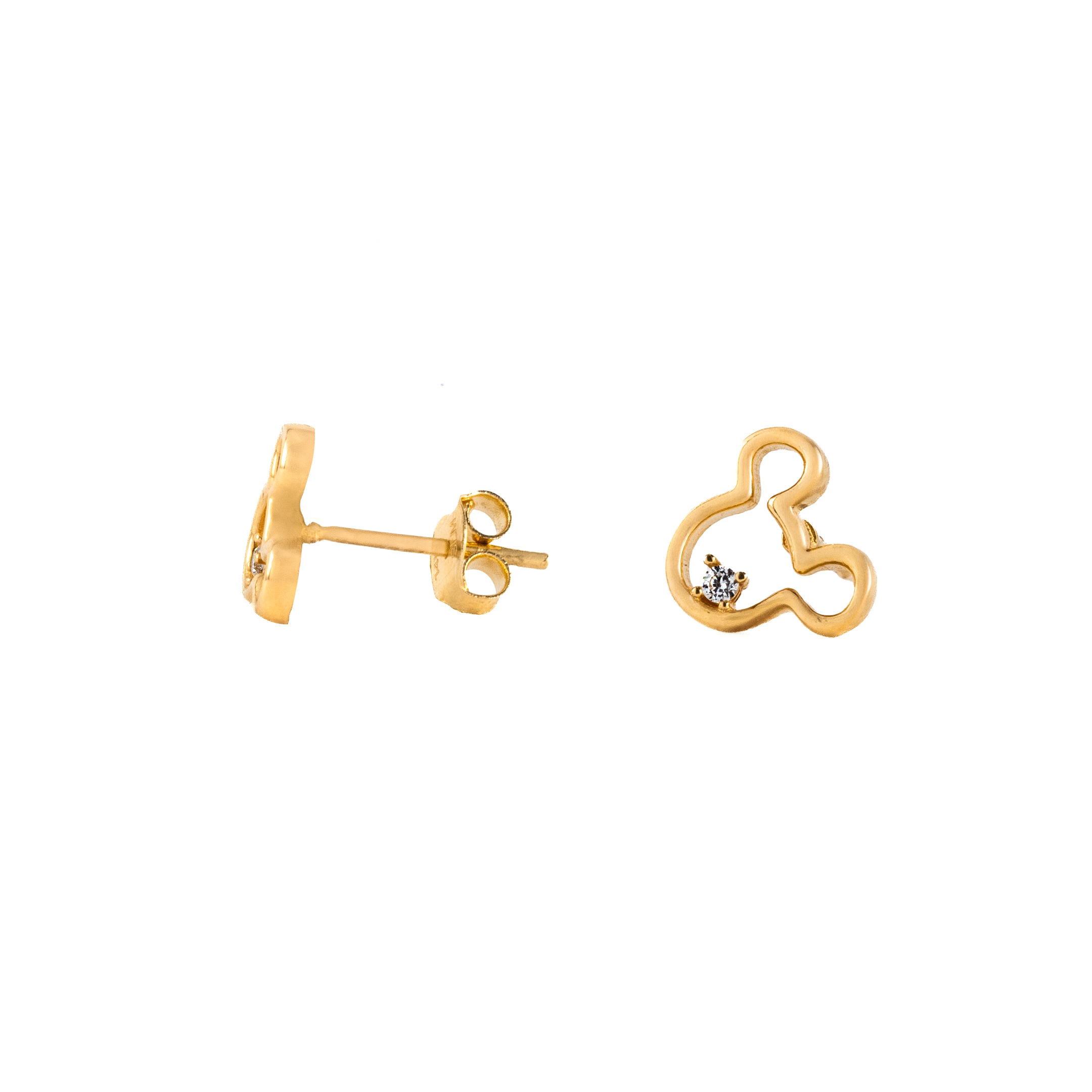 Arete Mickey En Oro Italiano 14k.