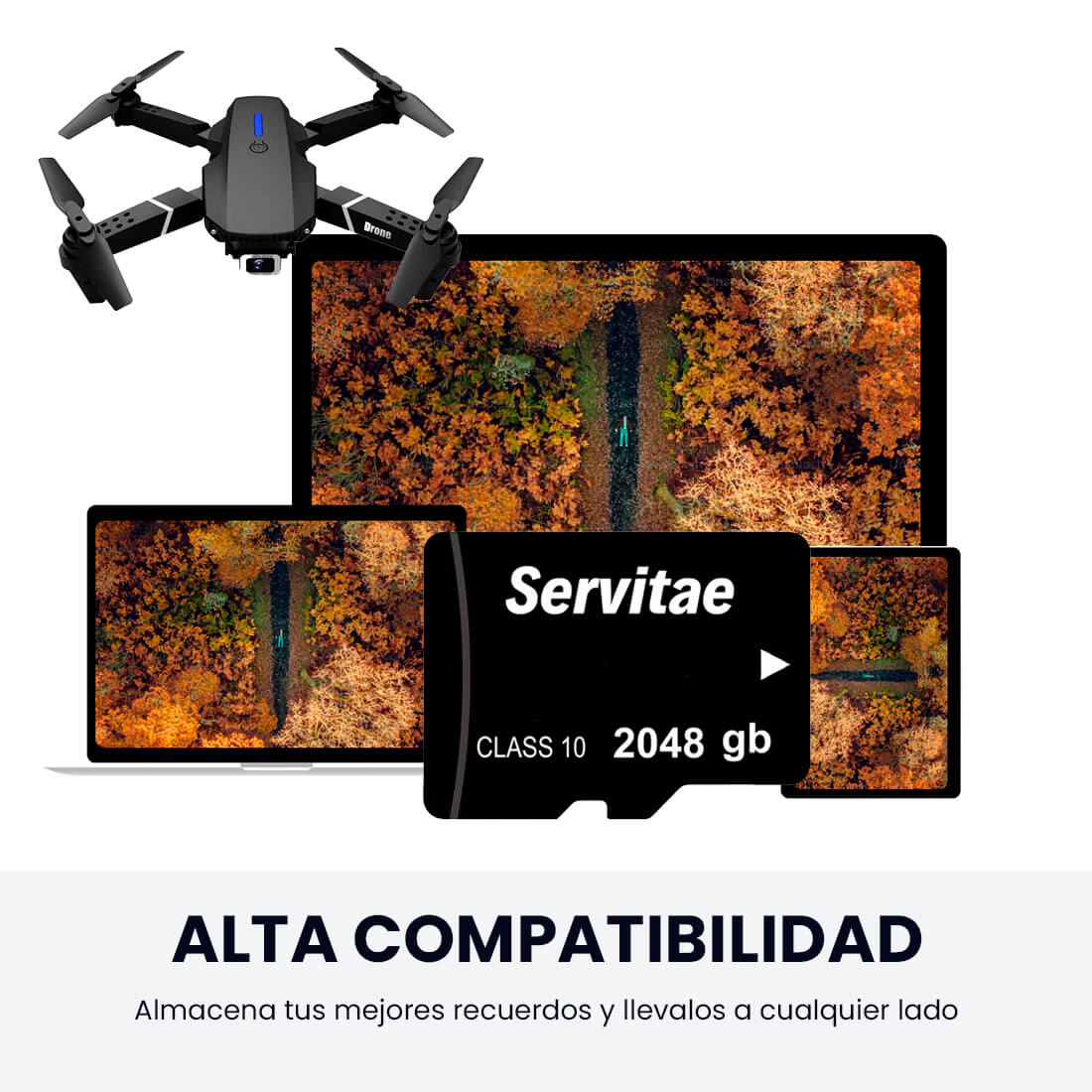 Memoria Micro 2tb Servitae 2 Teras Con Adaptador Para Dispositivos Móviles.