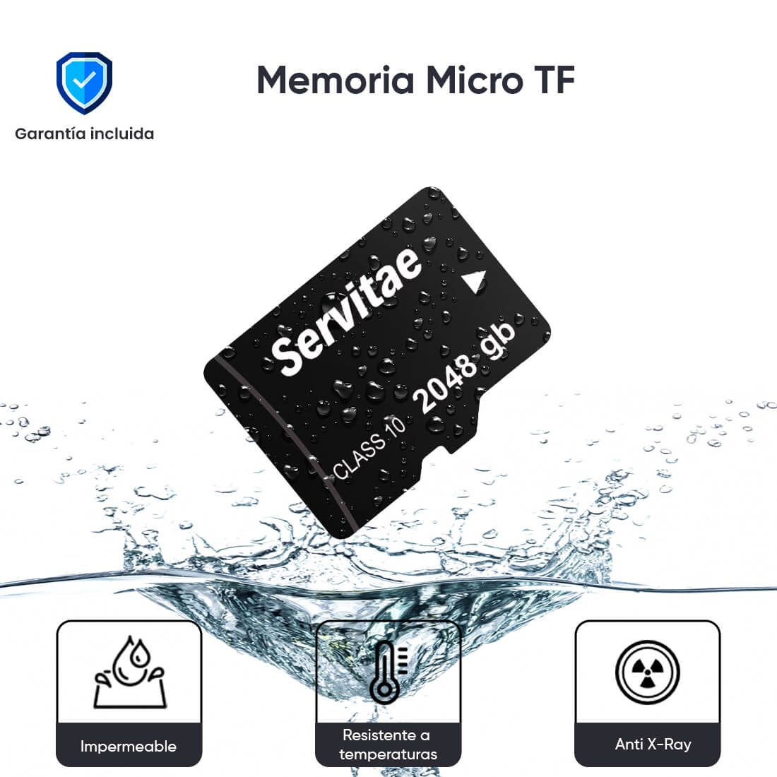 Memoria Micro 2tb Servitae 2 Teras Con Adaptador Para Dispositivos Móviles.