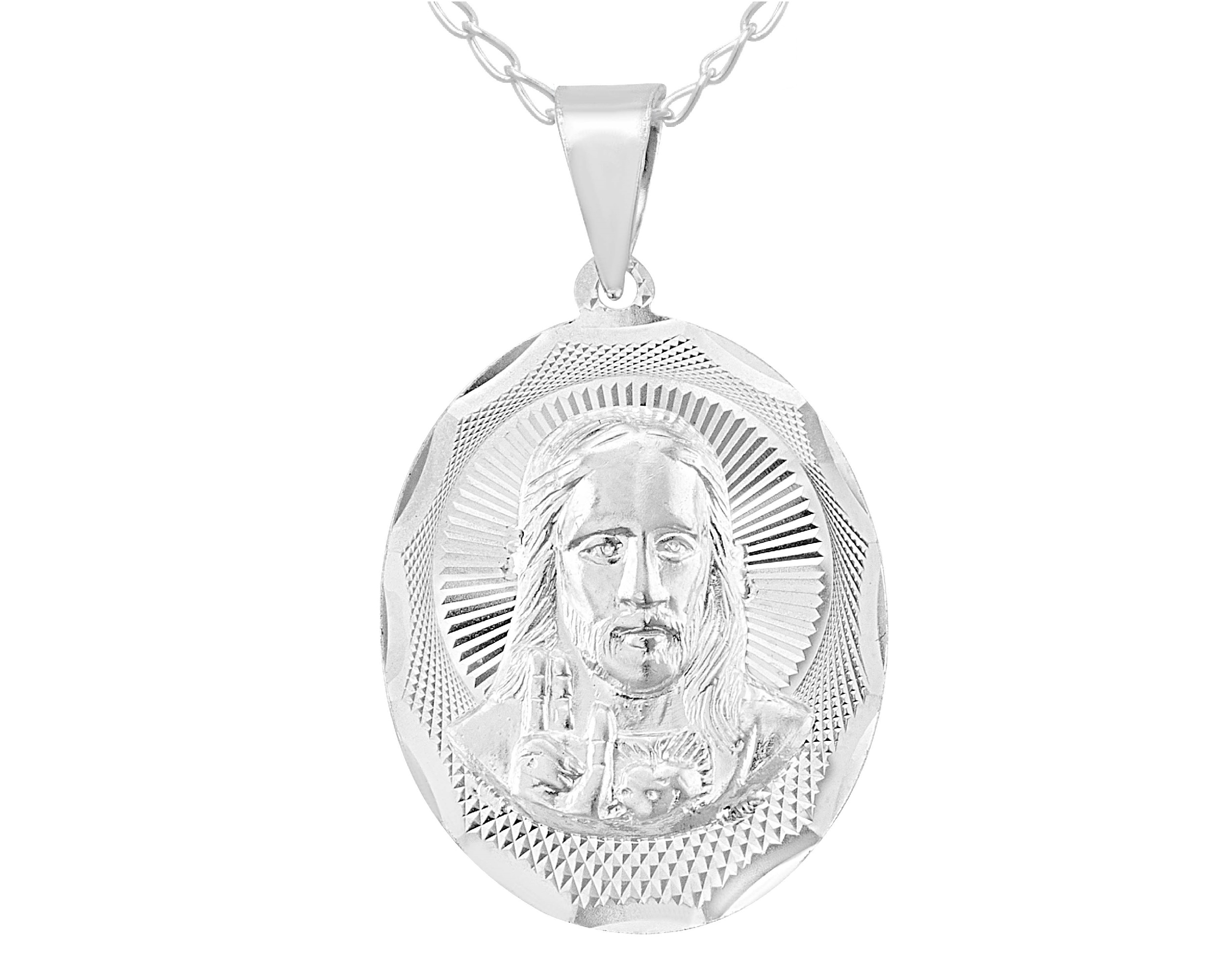 Collar Gargantilla Plata 925 Horoz Sagrado Corazón tejido en 45cm SP1495