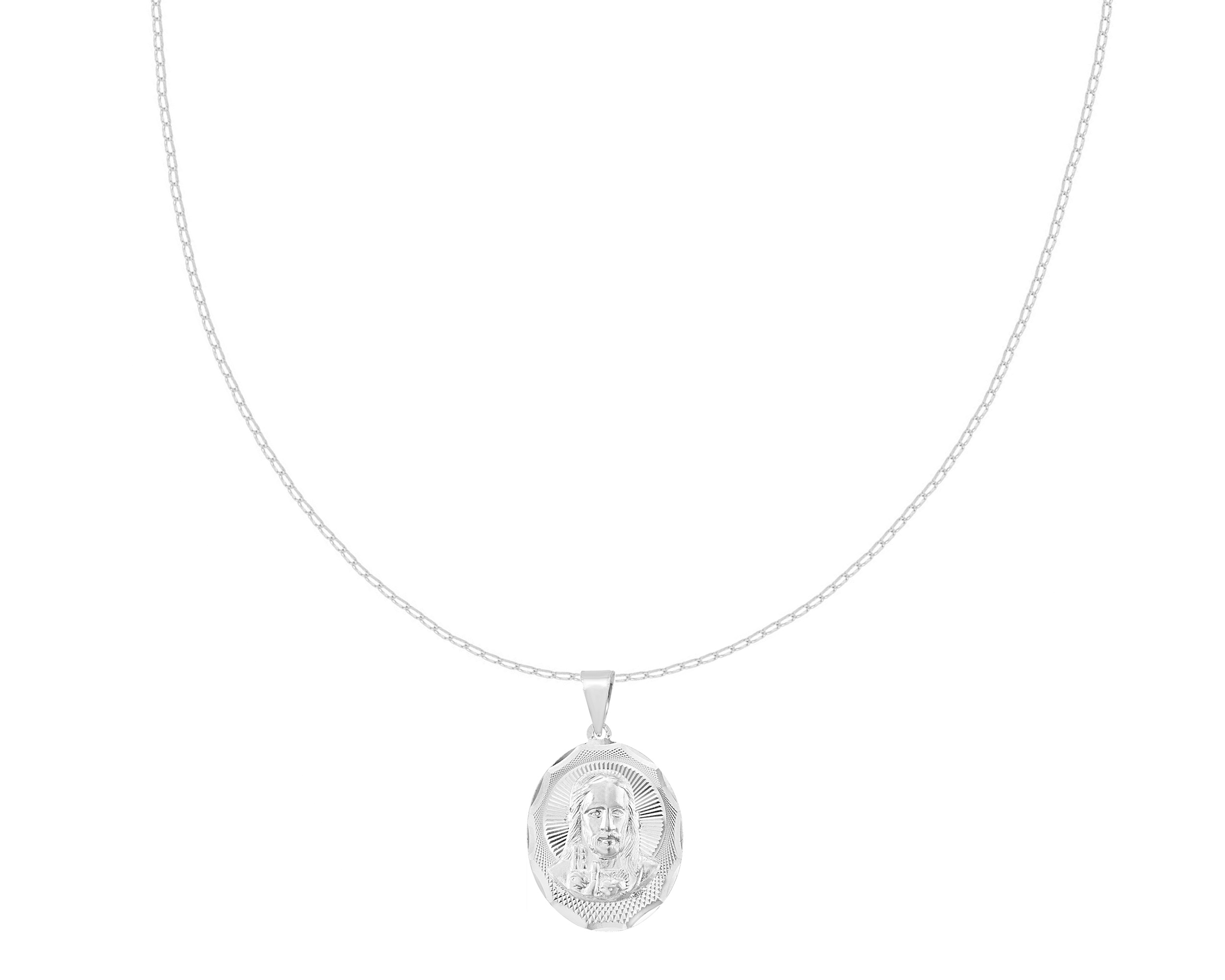 Collar Gargantilla Plata 925 Horoz Sagrado Corazón tejido en 45cm SP1495