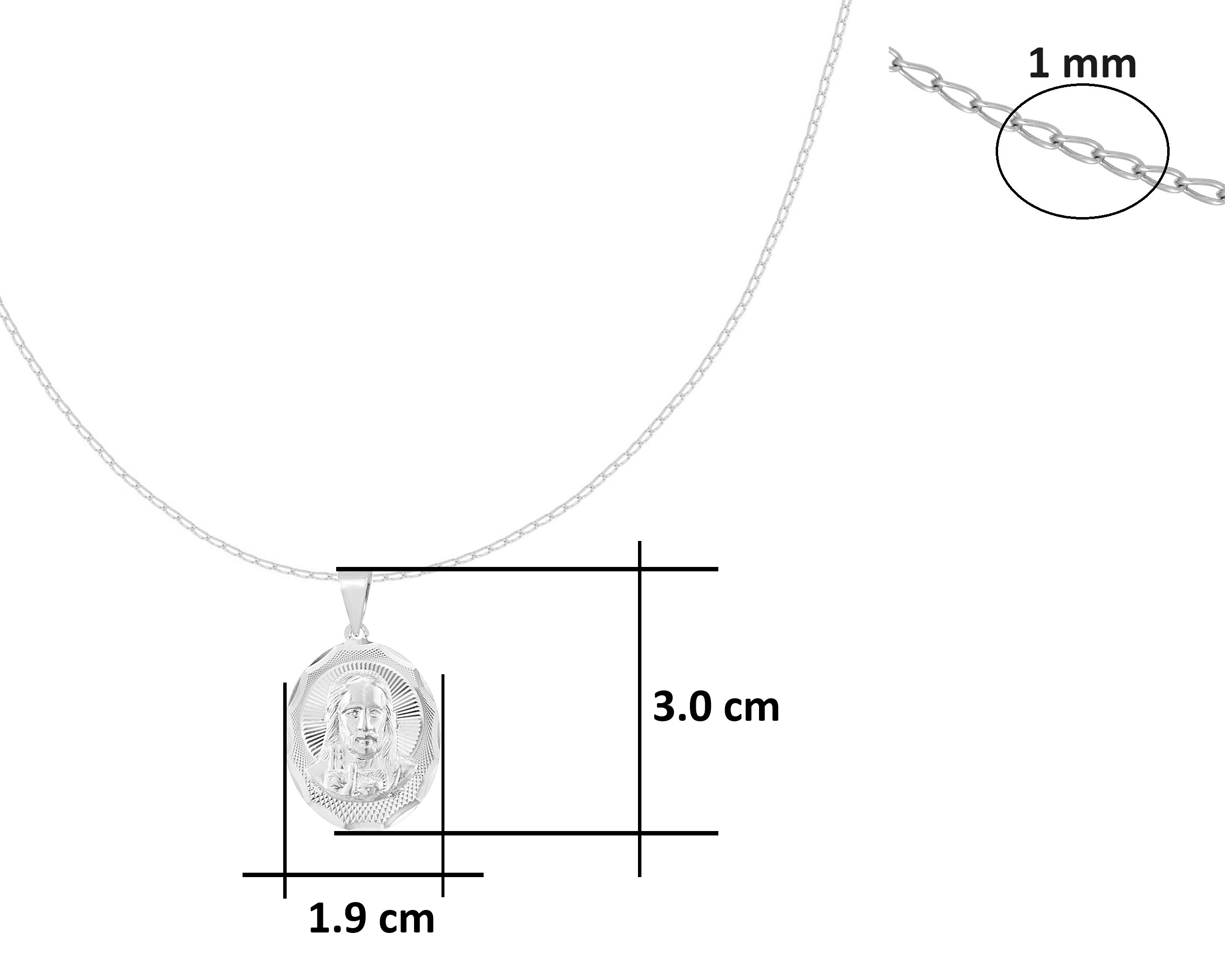 Collar Gargantilla Plata 925 Horoz Sagrado Corazón tejido en 45cm SP1495