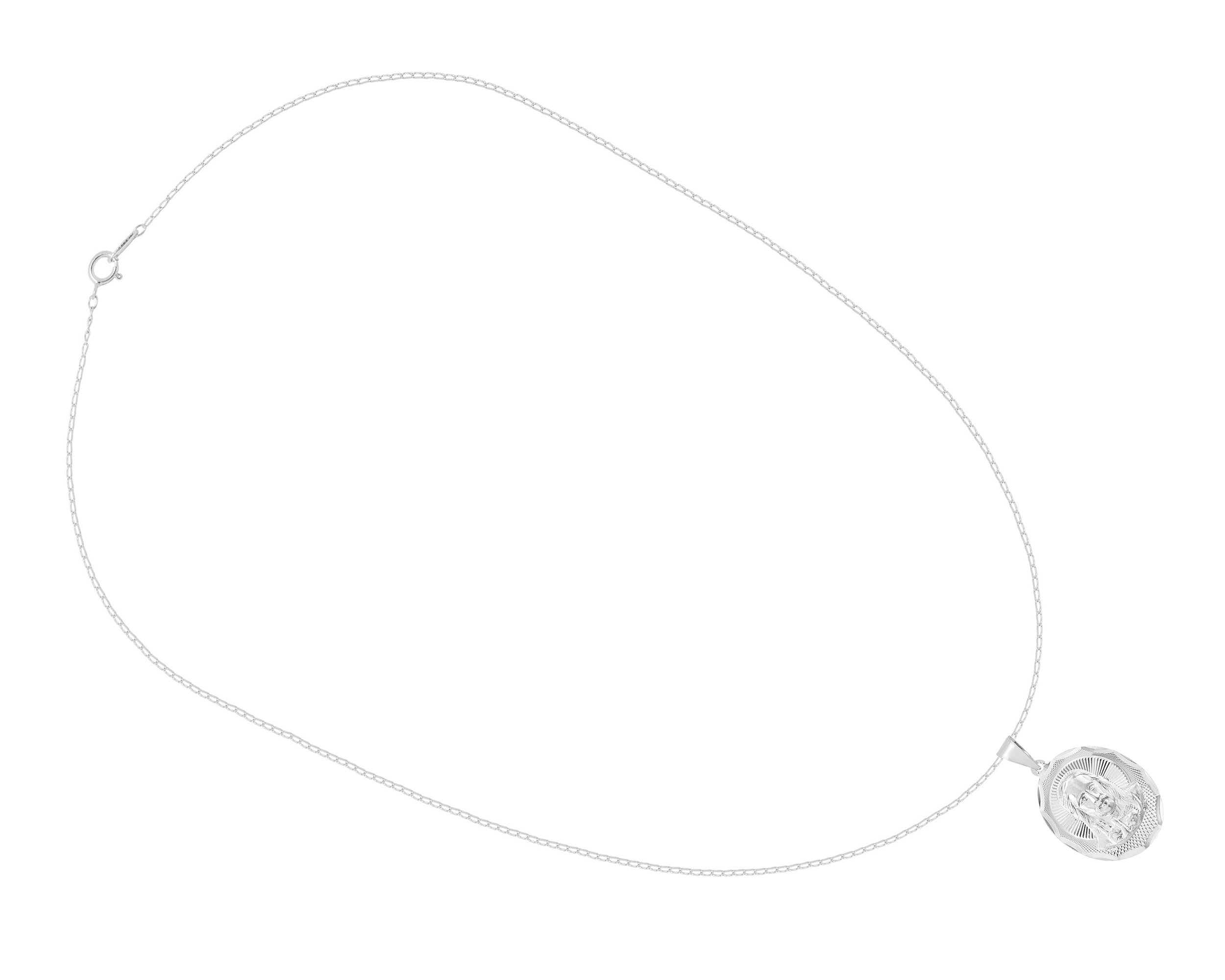 Collar Gargantilla Plata 925 Horoz Sagrado Corazón tejido en 45cm SP1495
