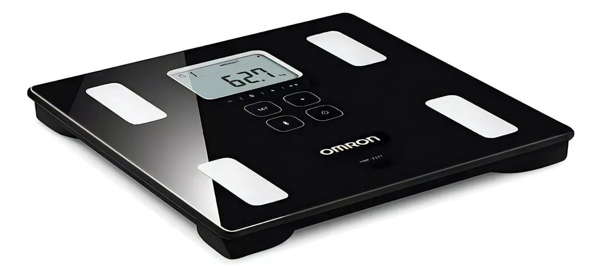 Bascula Balanza Digital  Personal Inteligente Omron Hbf-222t Negro