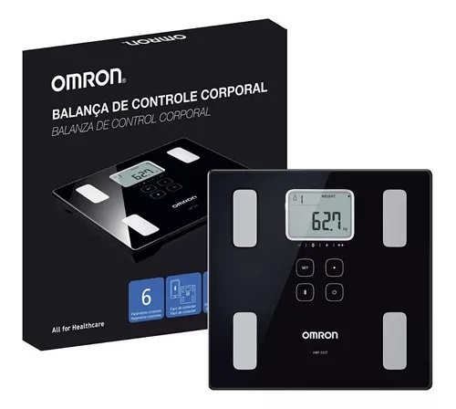 Bascula Balanza Digital  Personal Inteligente Omron Hbf-222t Negro